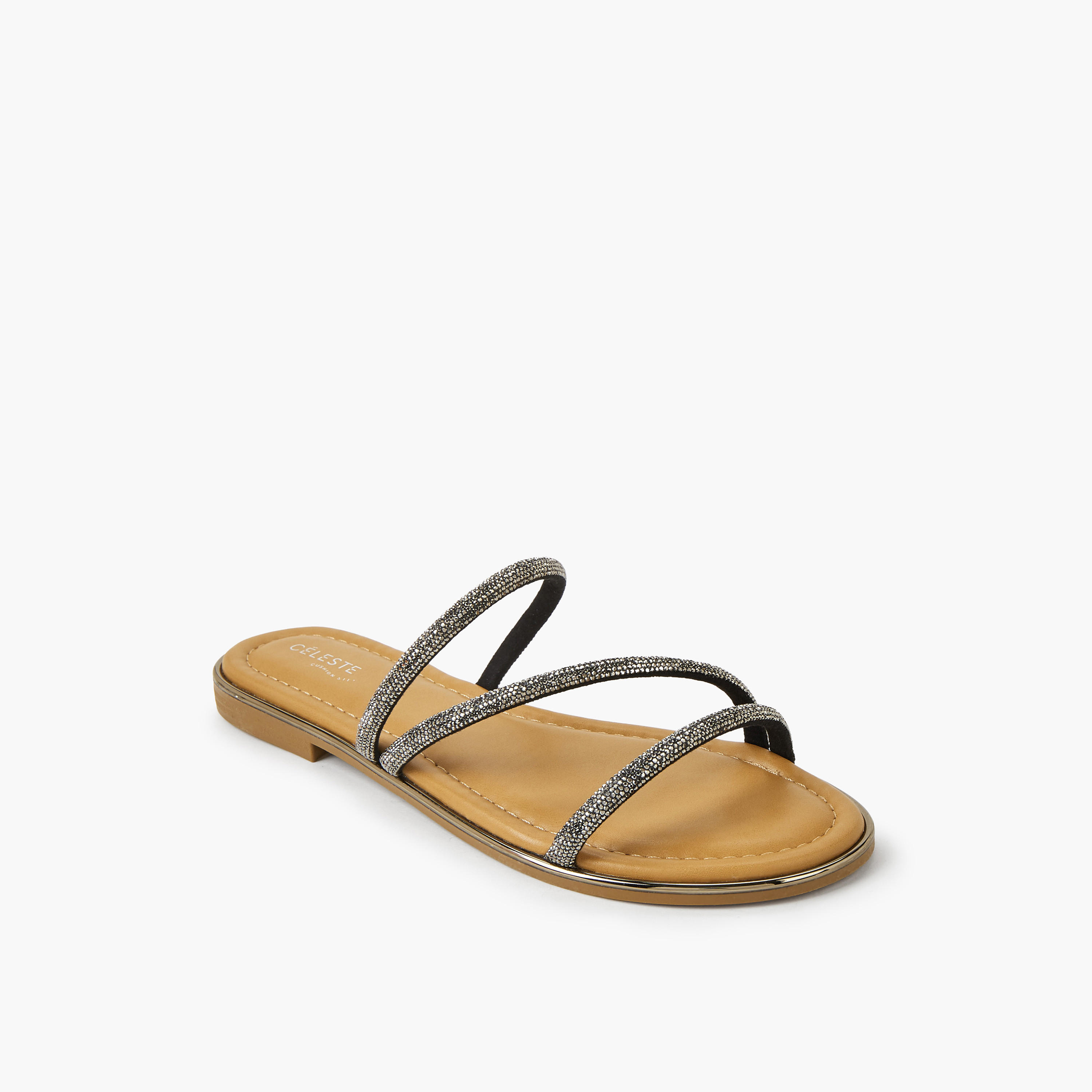 صندل مسطح مزين بالأحجار للنساء من سيليست-women-shoes-flats-sandals-image-2