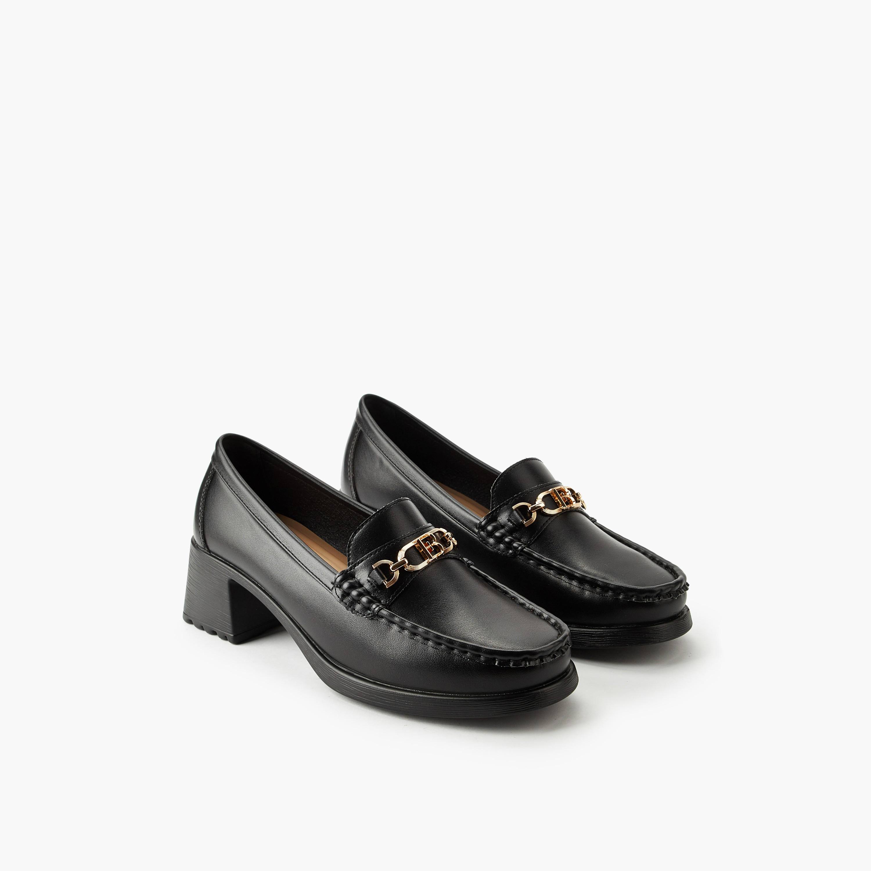 Flora Bella Women Block Heel Loafers-women-shoes-flats-loafers-image-1