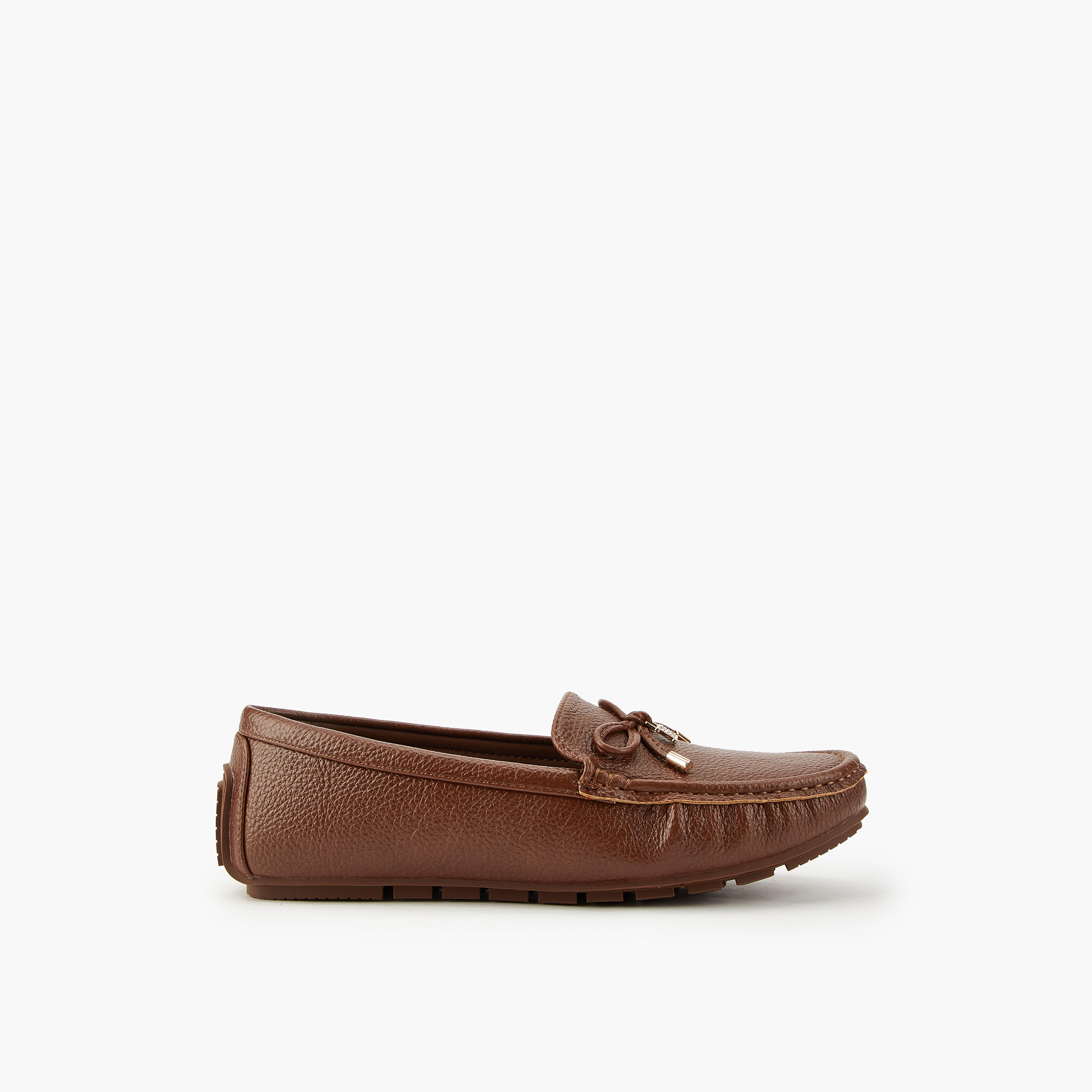 حذاء موكاسين بارز الملمس سهل الارتداء بفيونكة من فلورا بيلا-women-shoes-flats-moccasins-image-3