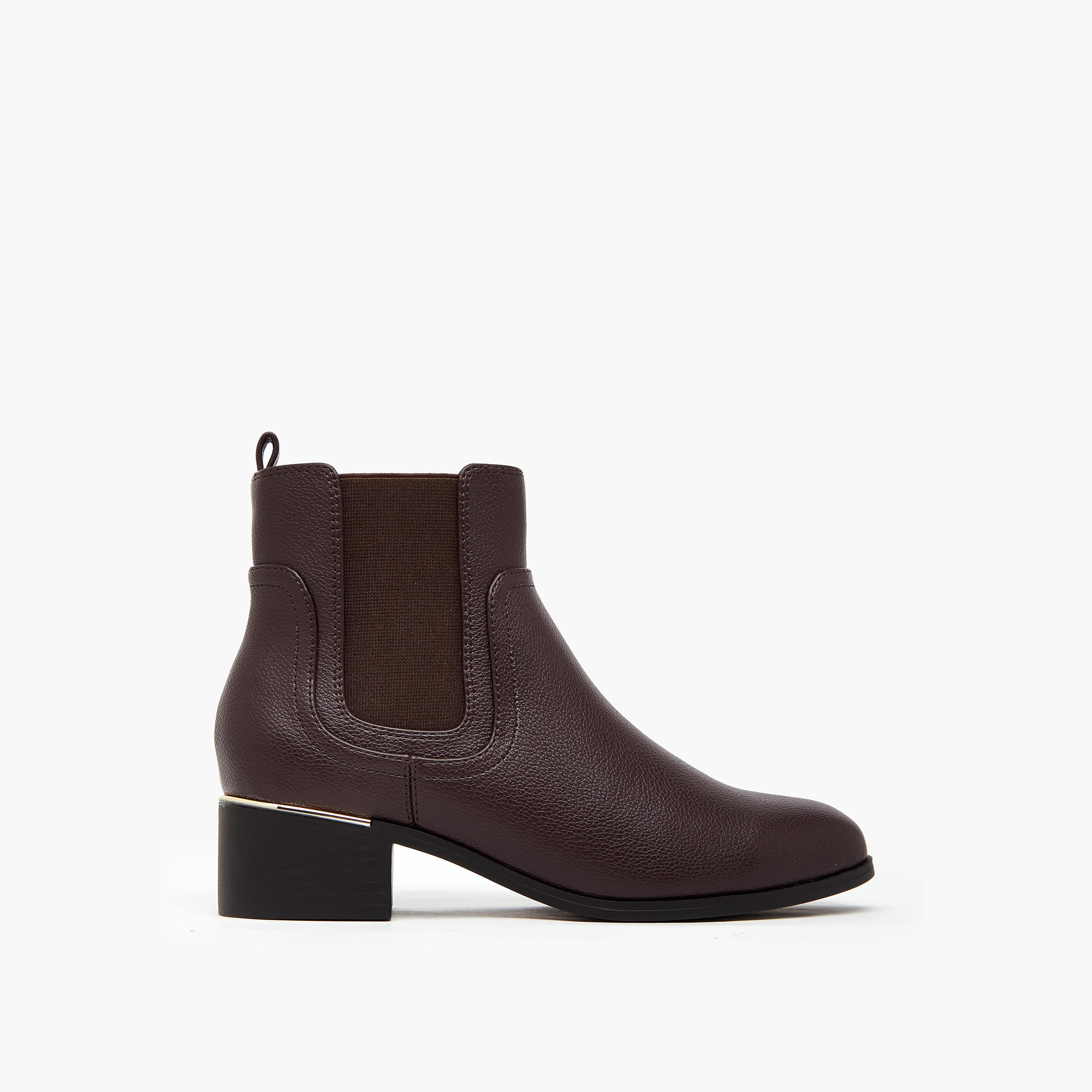 بوت تشيلسي سادة بطول الكاحل وكعب سميك من فلورا بيلا-women-shoes-boots-image-3