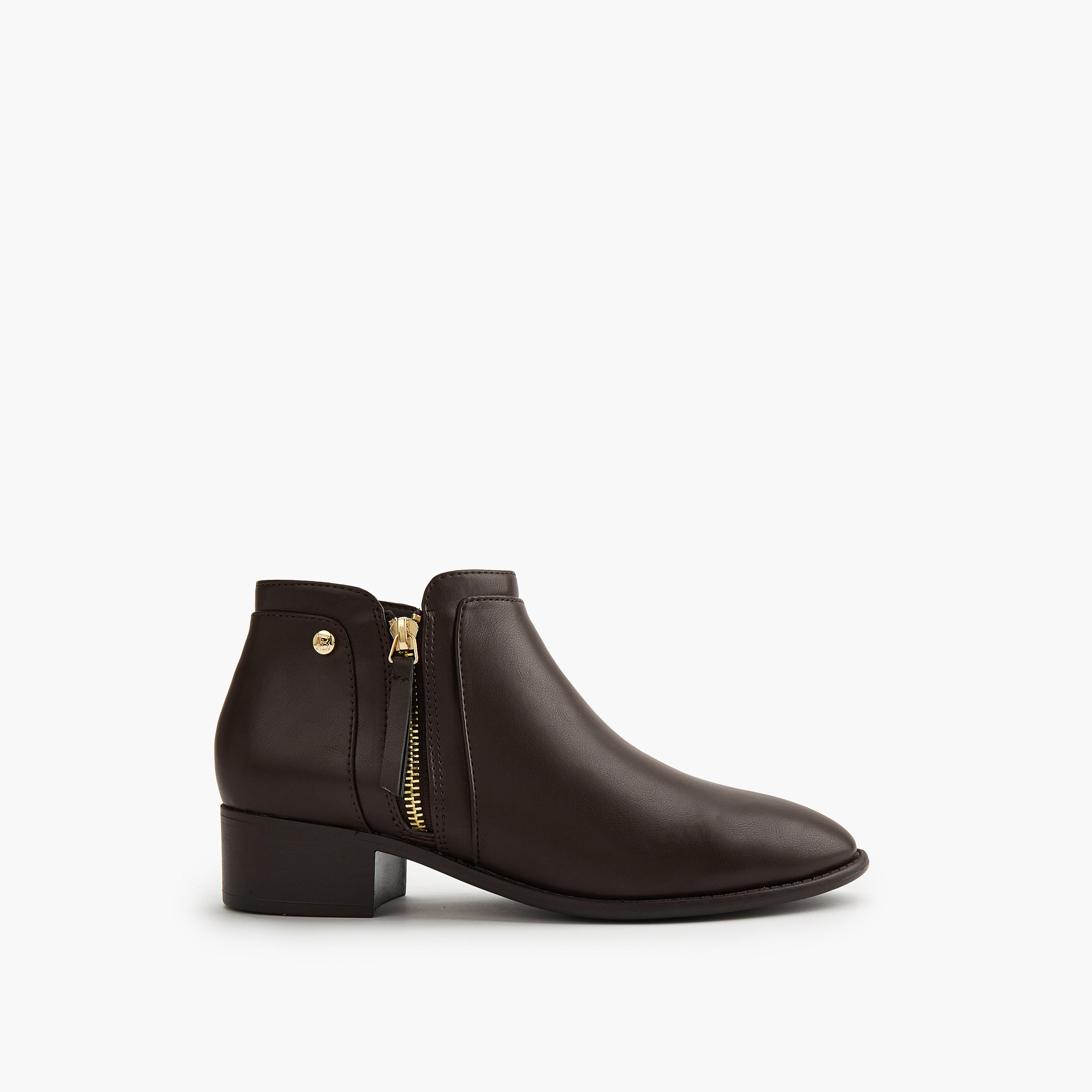 Flora Bella Solid Ankle Boots with Zip Closure-women-shoes-boots-image-2