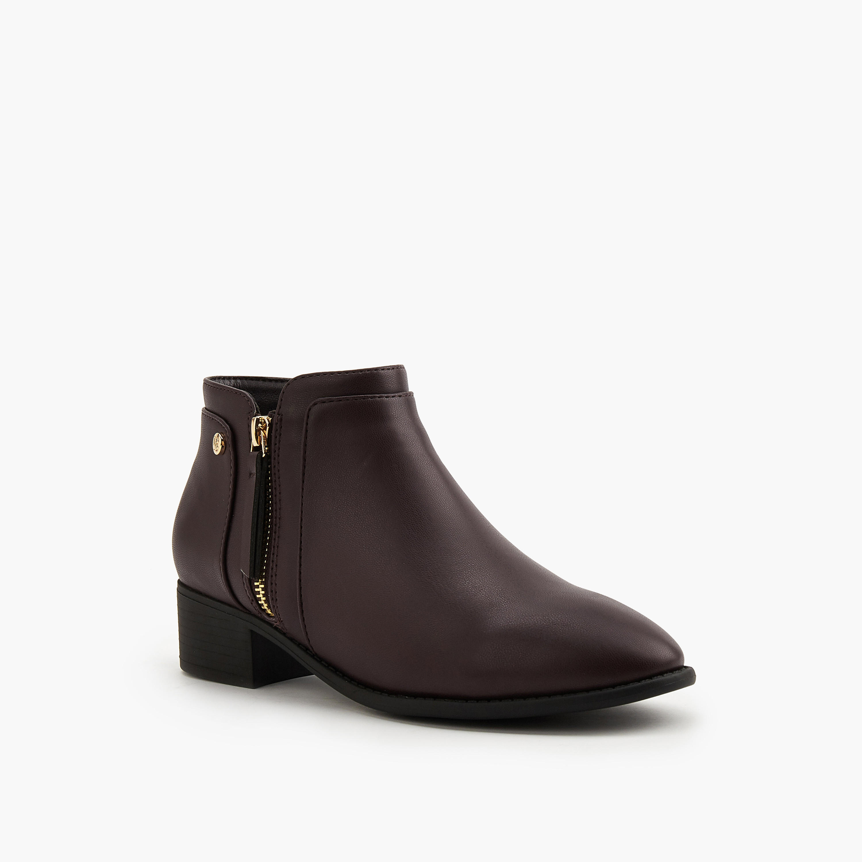 بوت كاحل سادة بسحاب إغلاق من فلورا بيلا-women-shoes-boots-image-3