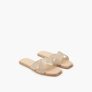 صندل مزين بحزام متقاطع للنساء من بابريكا-women-shoes-flats-image-1