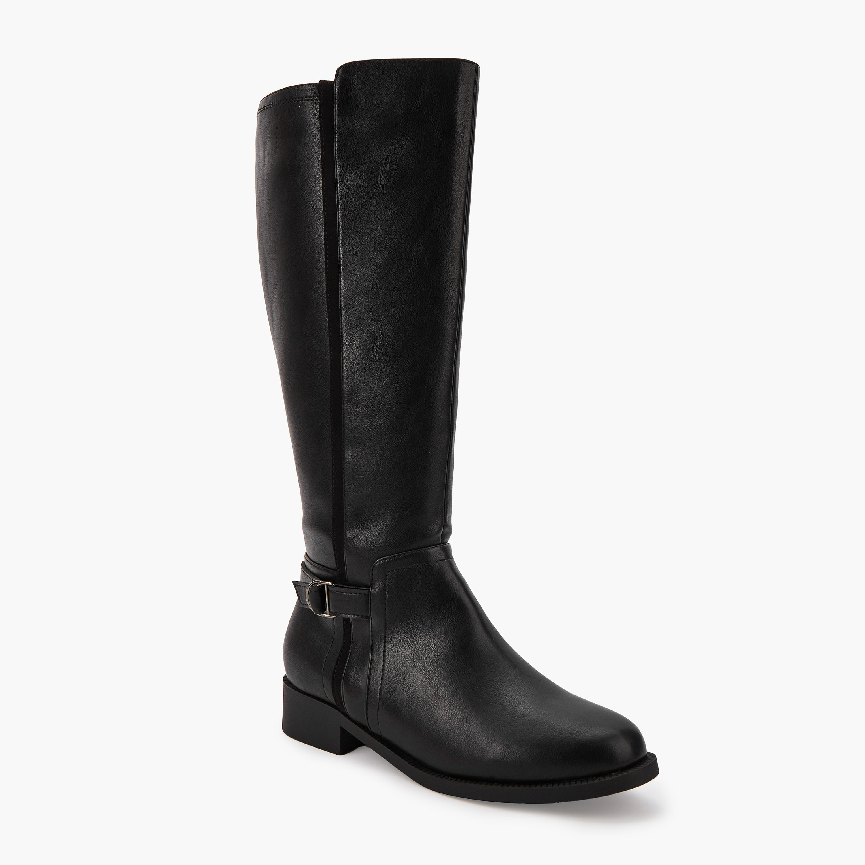 Flora Bella Buckle Detail High Shaft Boots with Zip Closure-women-shoes-boots-image-1