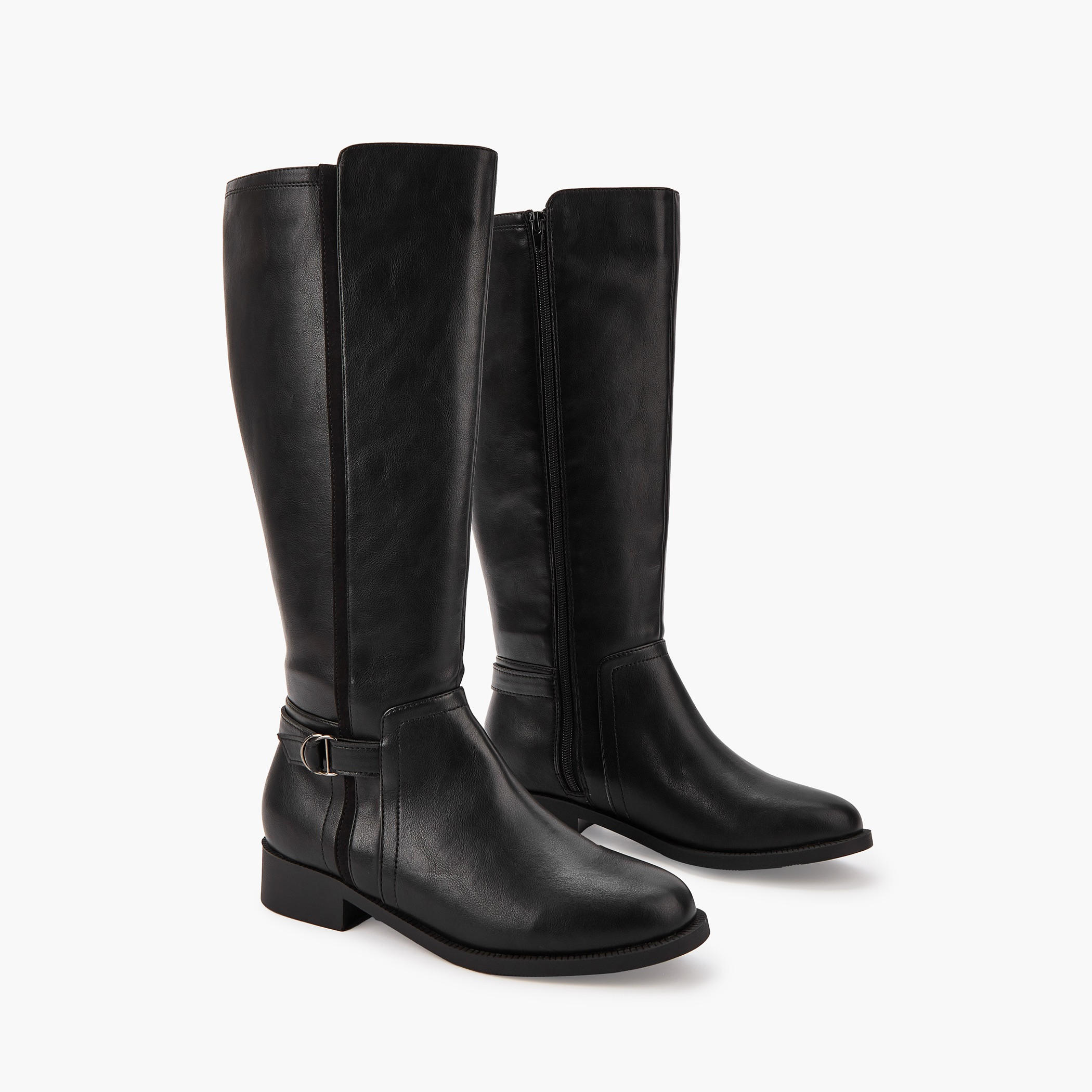 Flora Bella Buckle Detail High Shaft Boots with Zip Closure-women-shoes-boots-image-4