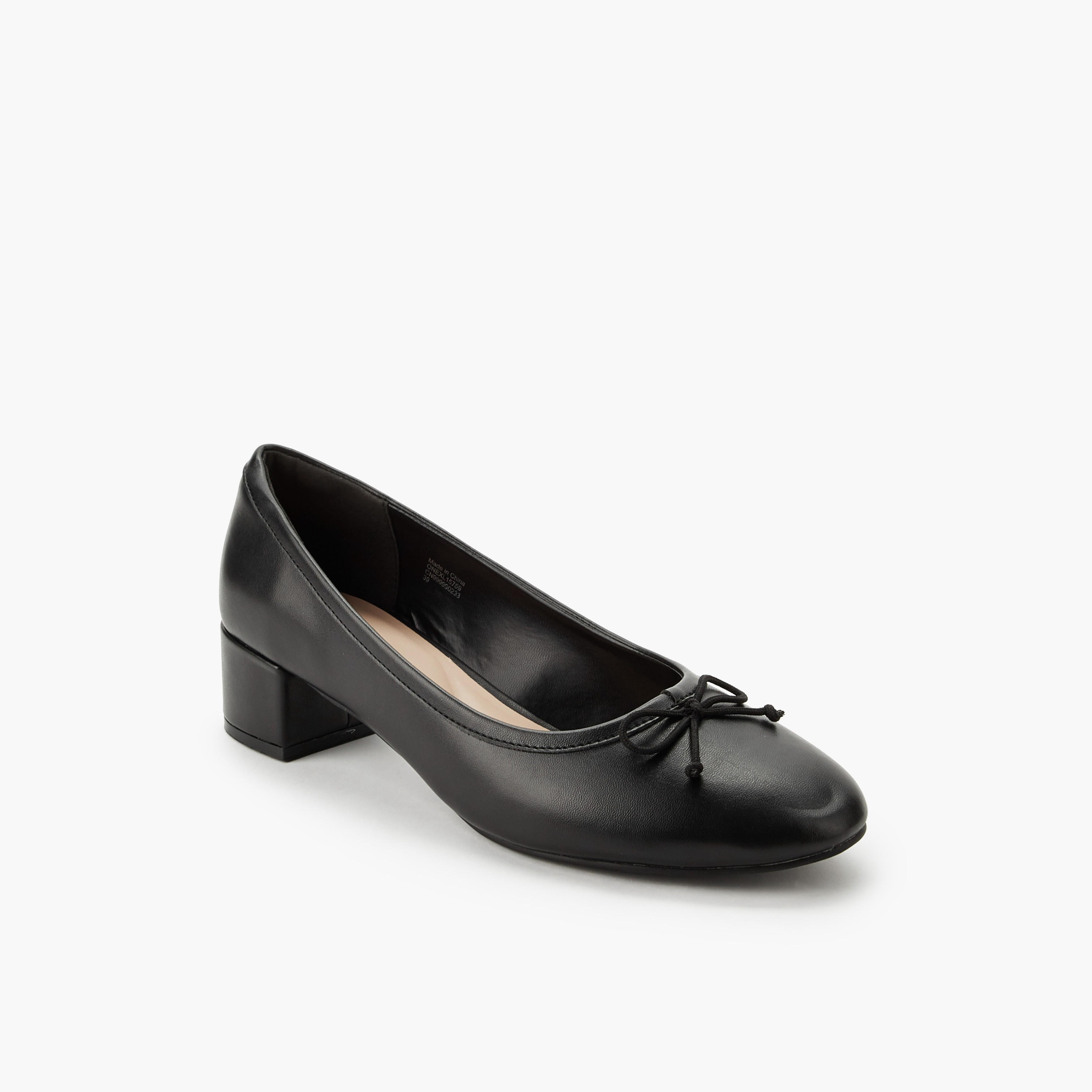حذاء بومب بكعب سميك وتفاصيل فيونكة للنساء من سيليست-women-shoes-sandals-heeled-image-2