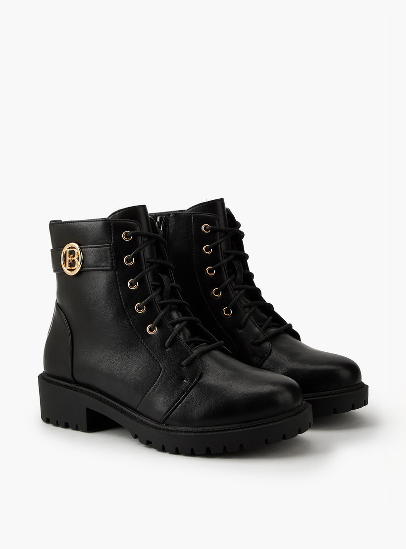 Flora Bella Solid Ankle Boots with Zip Closure-women-shoes-boots-image-3