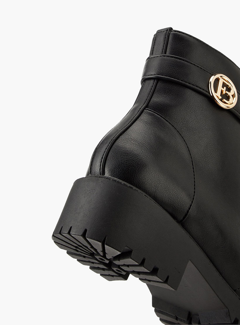 Flora Bella Solid Ankle Boots with Zip Closure-women-shoes-boots-image-5