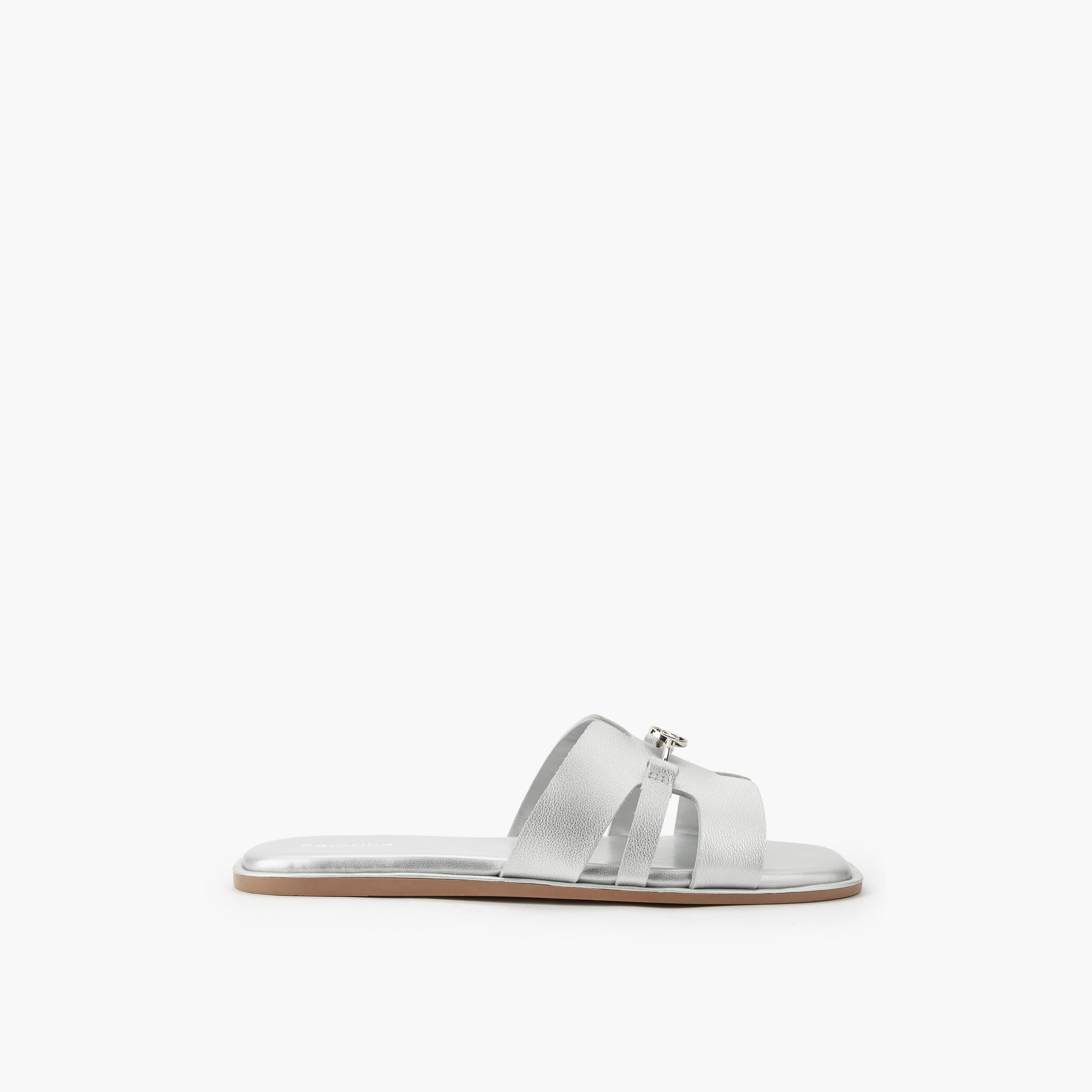 Paprika Women Metallic Accent Slide Sandals-women-shoes-flats-sandals-image-3