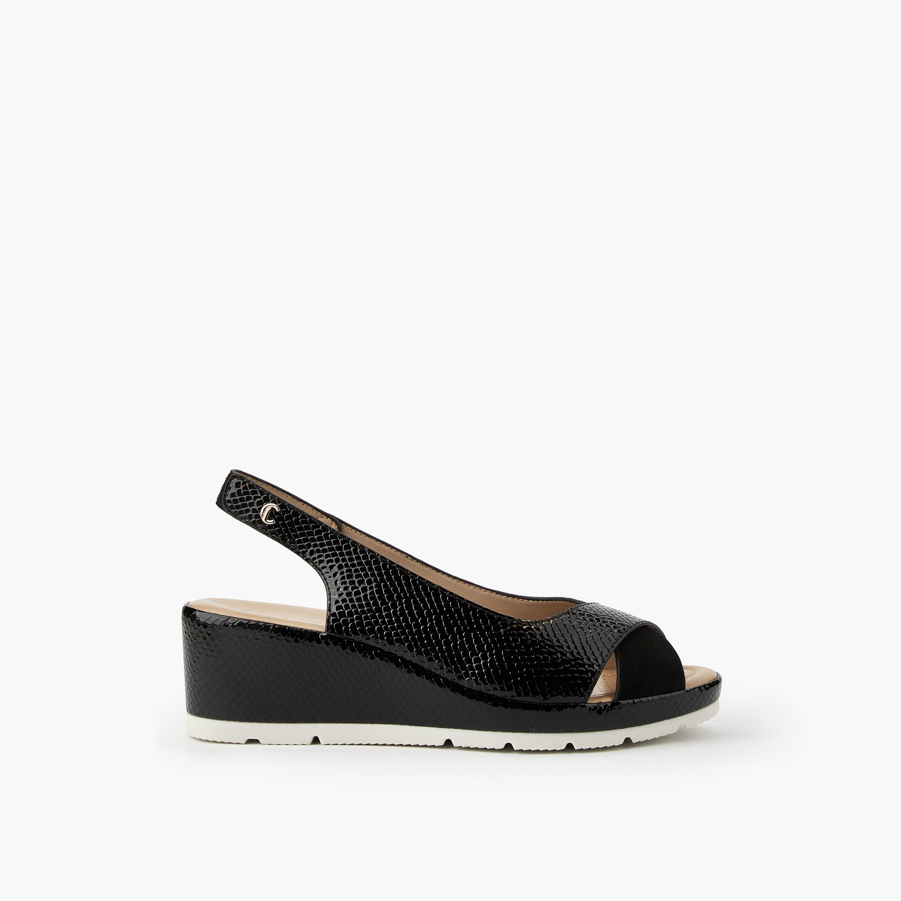 صندل بكعب ويدج وحزام متقاطع للنساء من لو كونفورت-women-shoes-sandals-heeled-image-2