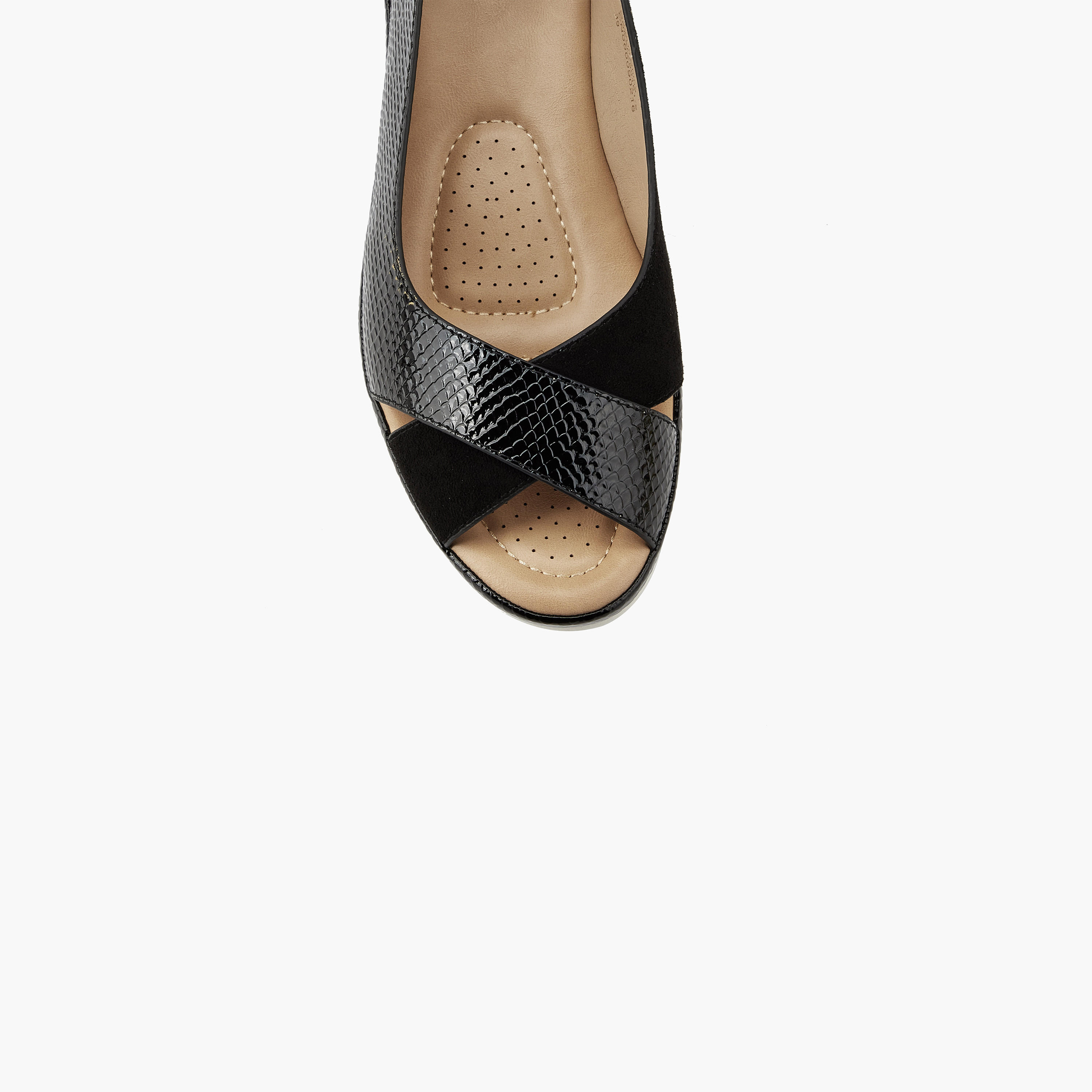 صندل بكعب ويدج وحزام متقاطع للنساء من لو كونفورت-women-shoes-sandals-heeled-image-4