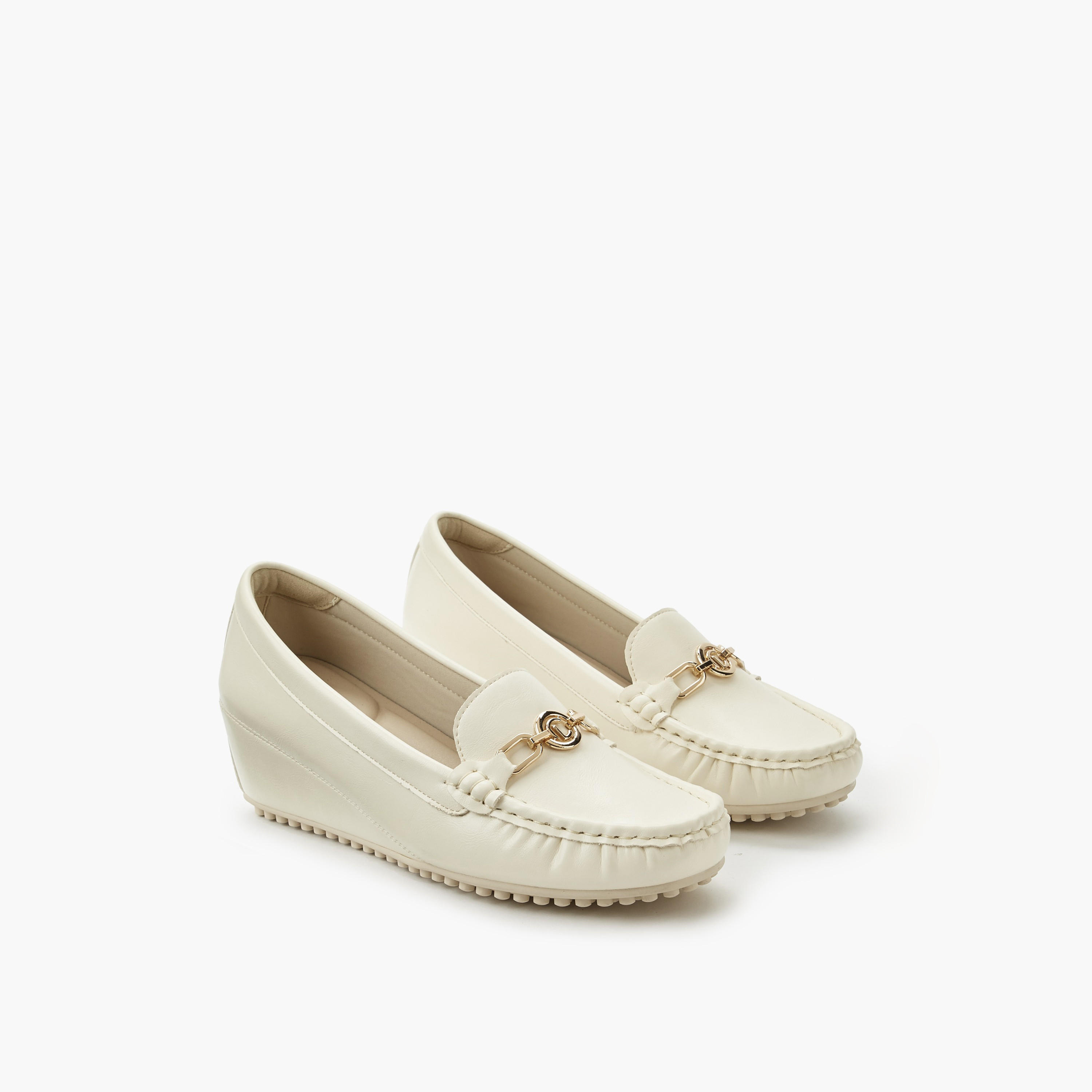 Le Confort Women Wedge Heel Slip-On Loafers-women-shoes-heels-image-1