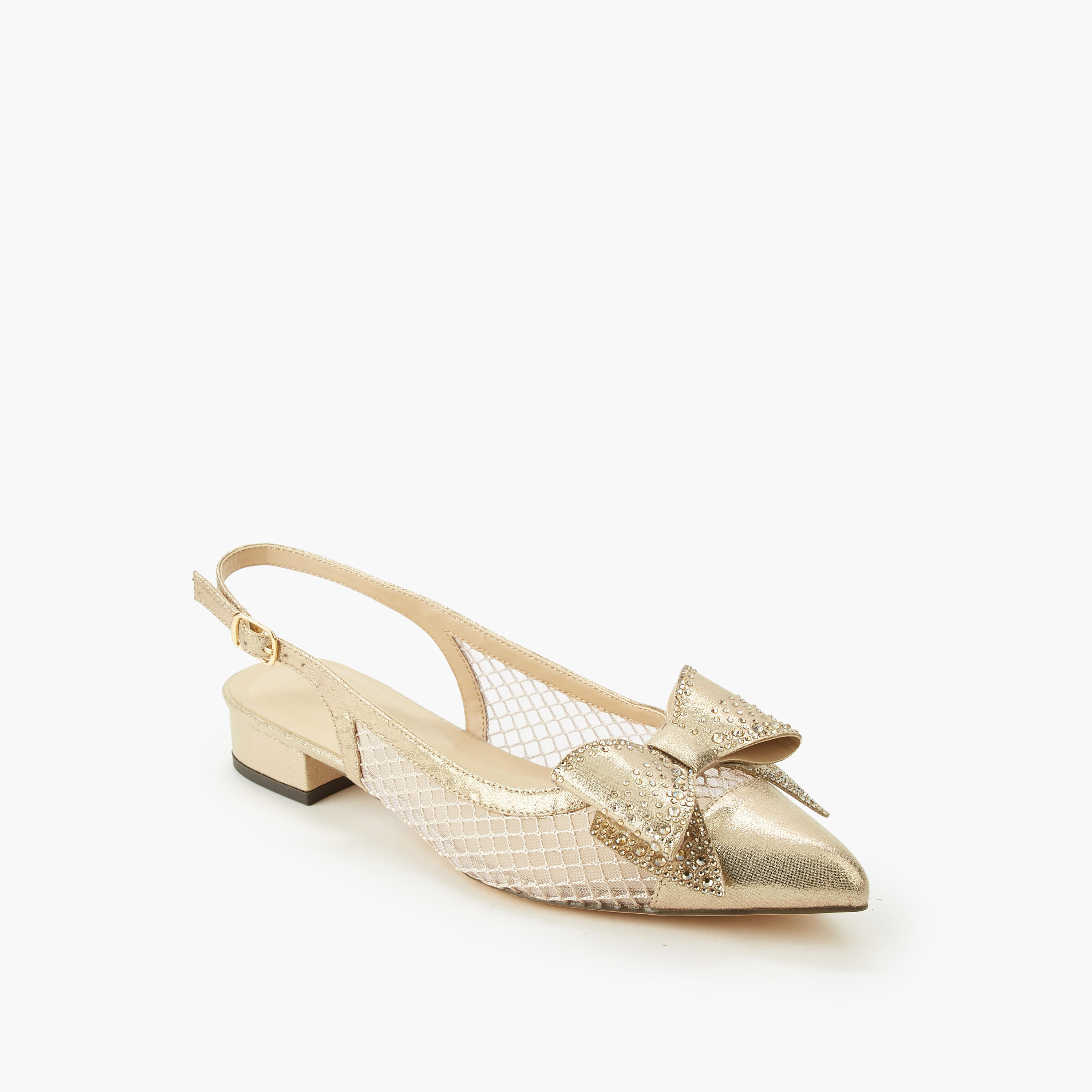 Celeste Women Bow Embellished Buckle Closure Pointed Toe Shoes-women-shoes-sandals-heeled-image-2