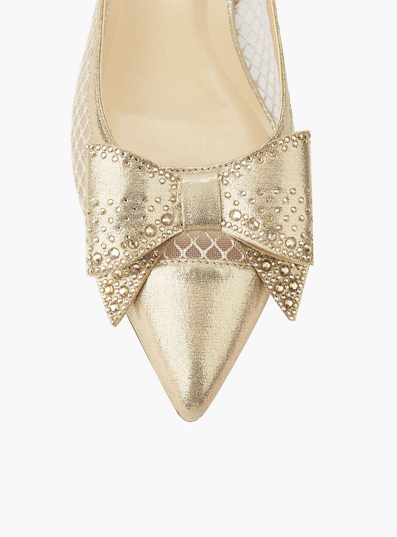 Celeste Women Bow Embellished Buckle Closure Pointed Toe Shoes-women-shoes-sandals-heeled-image-4