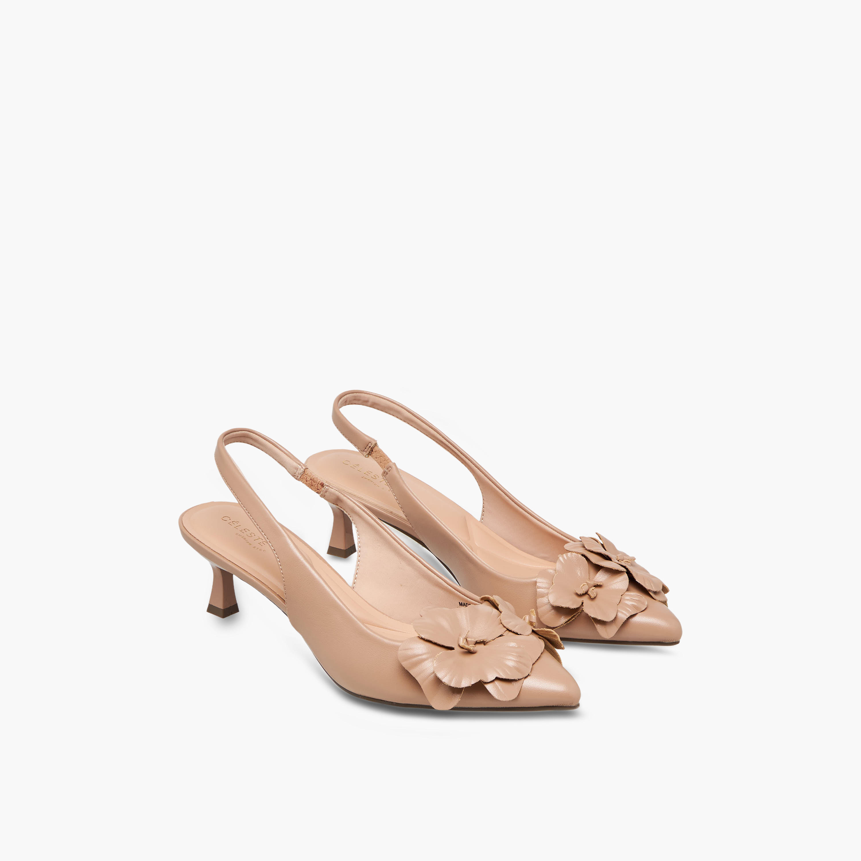 حذاء بحزام خلفي وزينة زهور وكعب صغير للنساء من سيليست-women-shoes-sandals-heeled-image-1