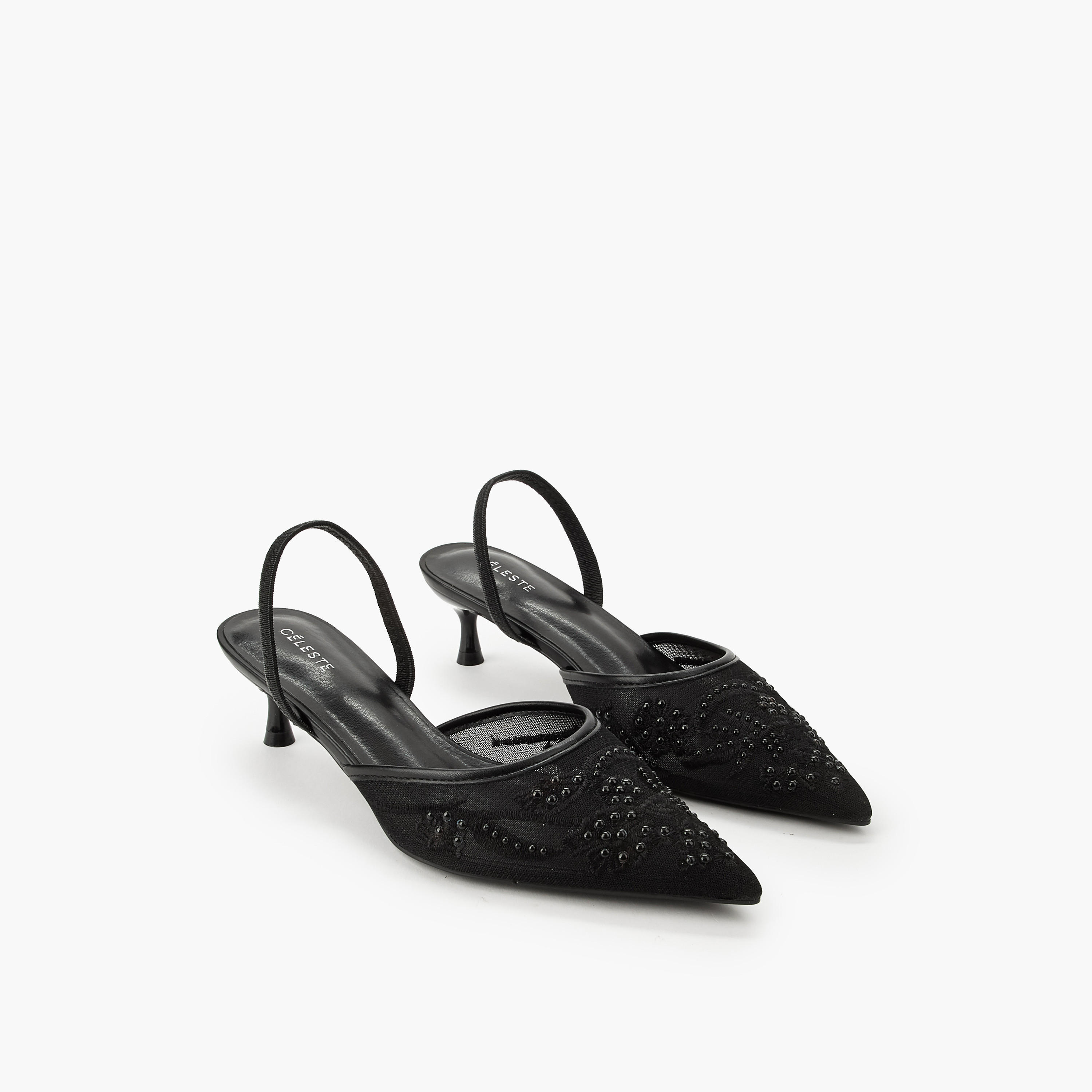 Celeste Women Embellished Kitten Heel Pointed Toe Shoes-women-shoes-sandals-heeled-image-1