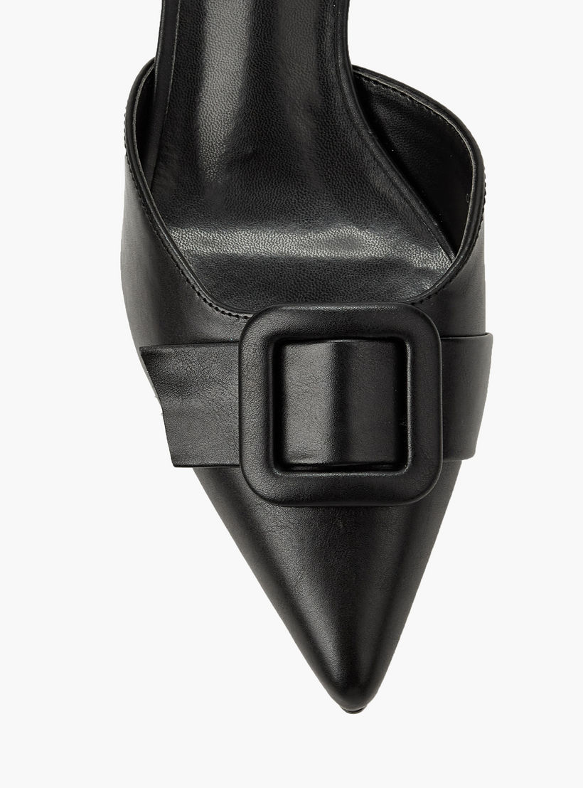 Celeste Women Buckle Detail Kitten Heel Pointed Toe Shoes-women-shoes-sandals-heeled-image-4