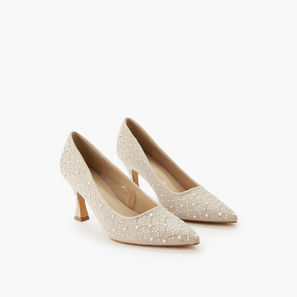 Celeste Women Embellished Flared Heel Pumps-women-shoes-sandals-image-1