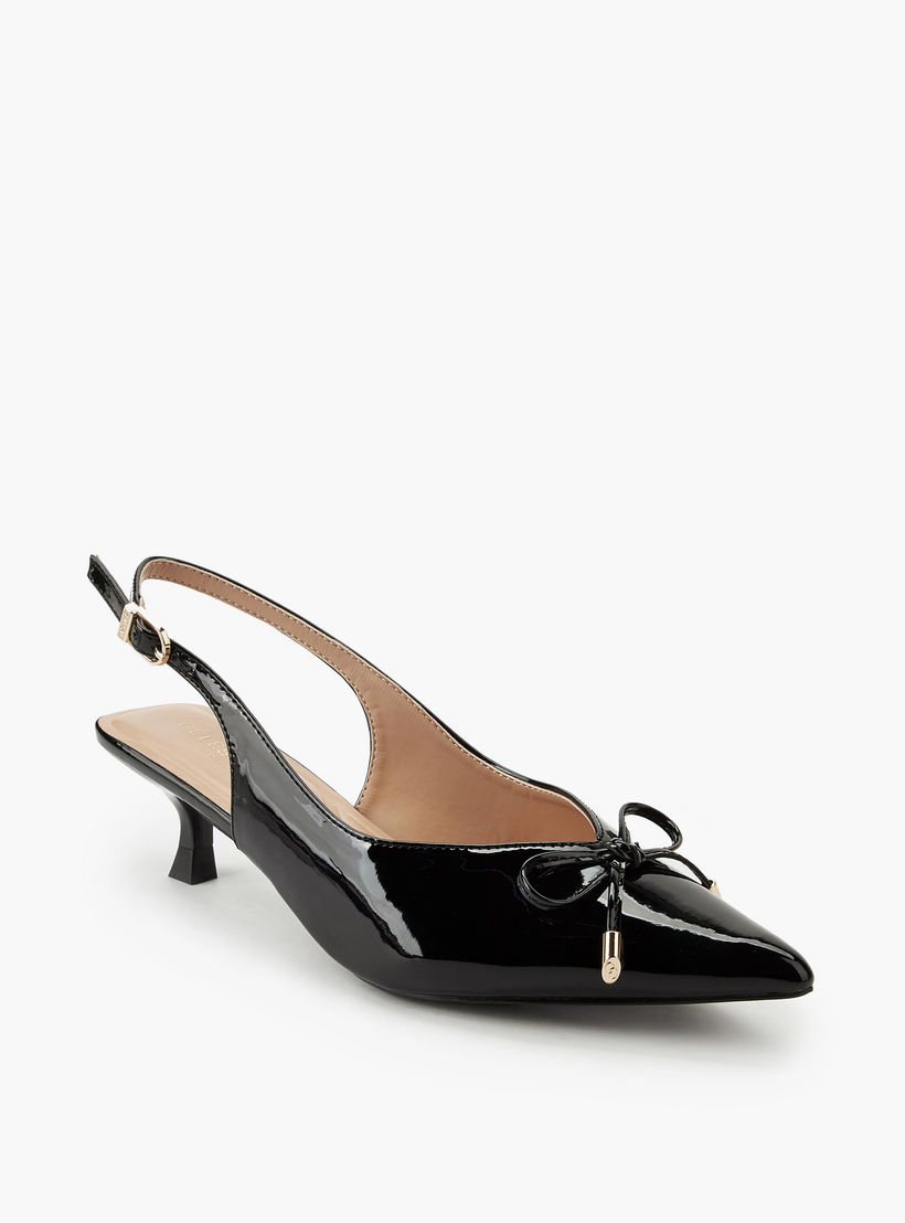 Celeste Women Bow Detail Kitten Heel Shoes-women-shoes-heels-image-2