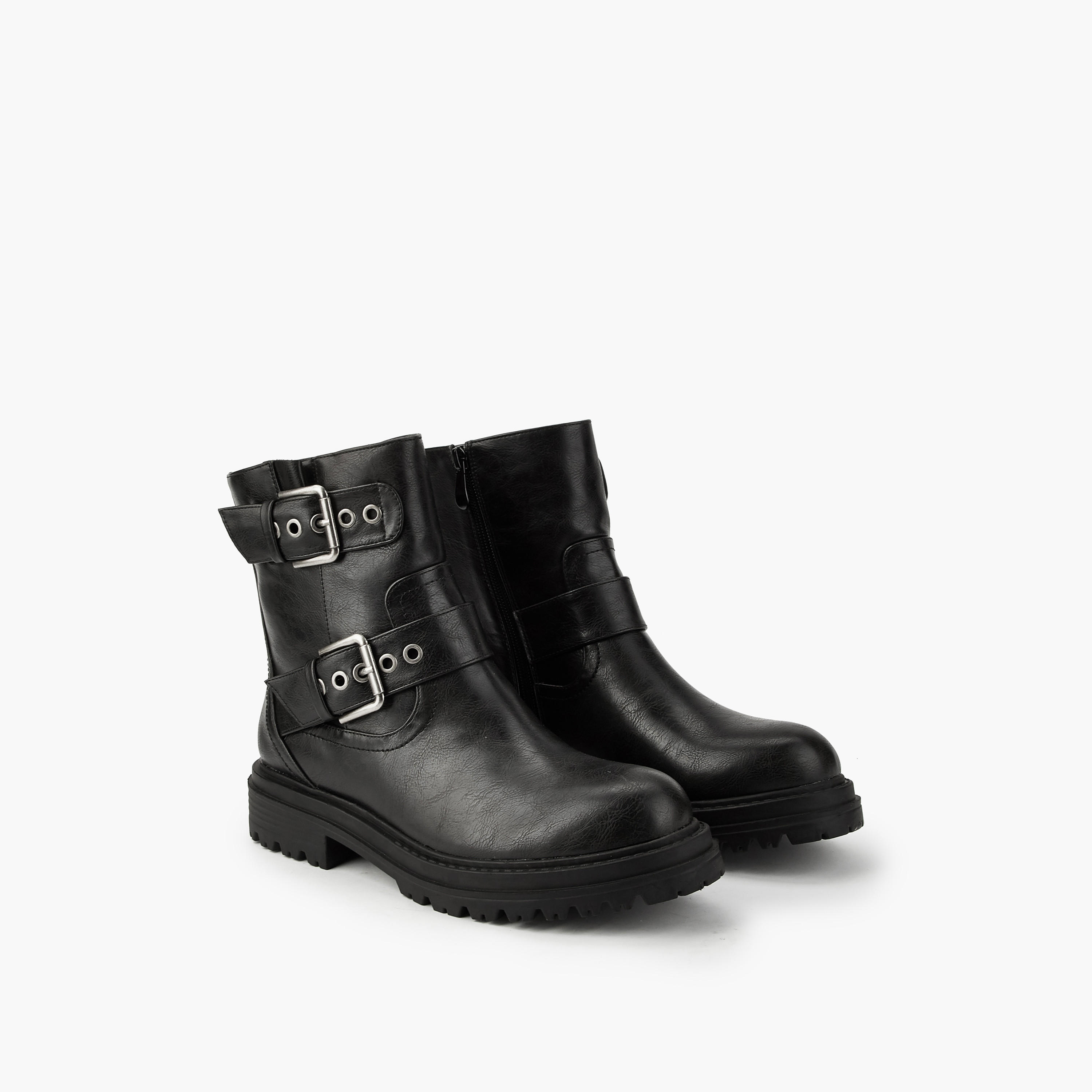 Flora Bella Women's Buckle Accent Ankle Boots-women-shoes-boots-image-1