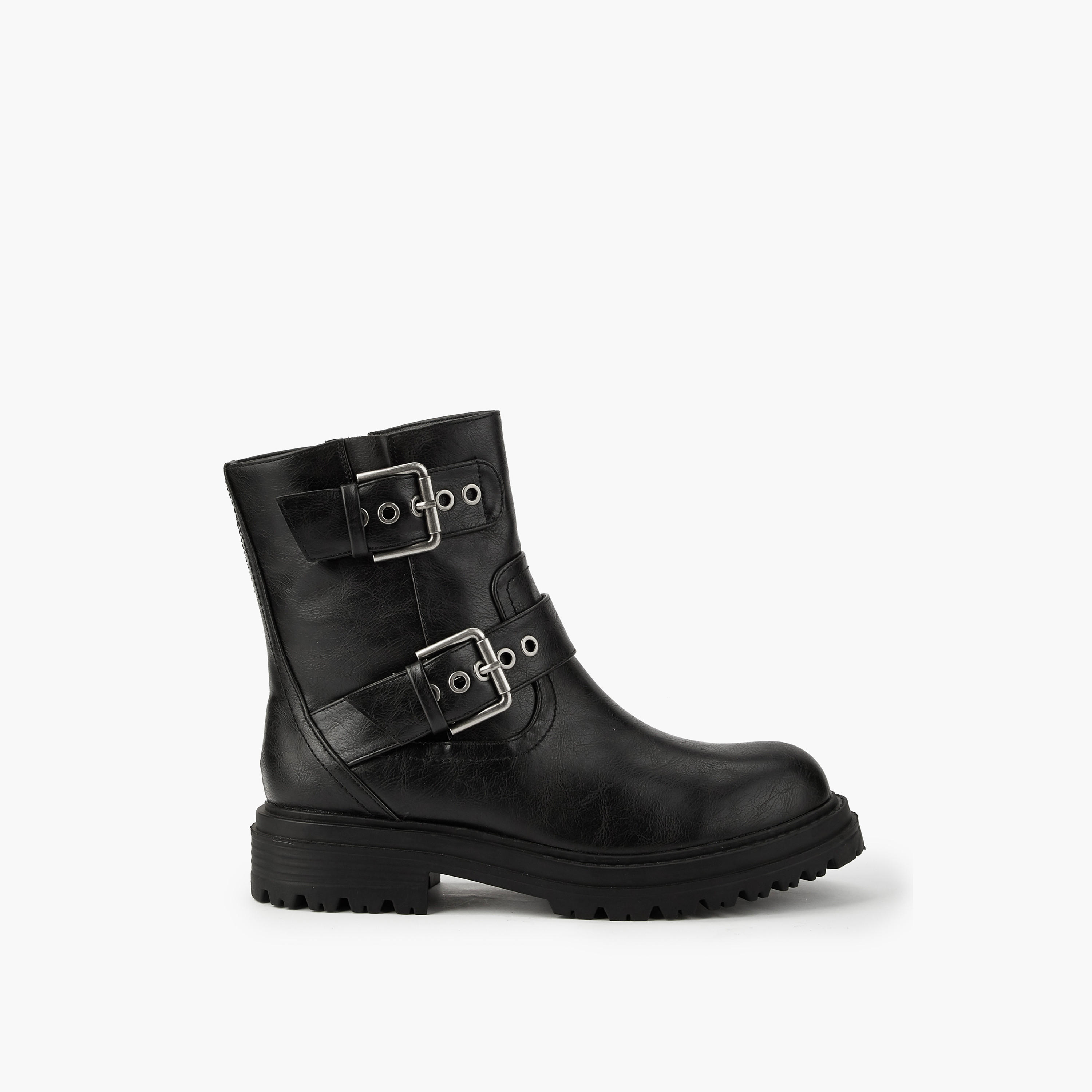 Flora Bella Women's Buckle Accent Ankle Boots-women-shoes-boots-image-2