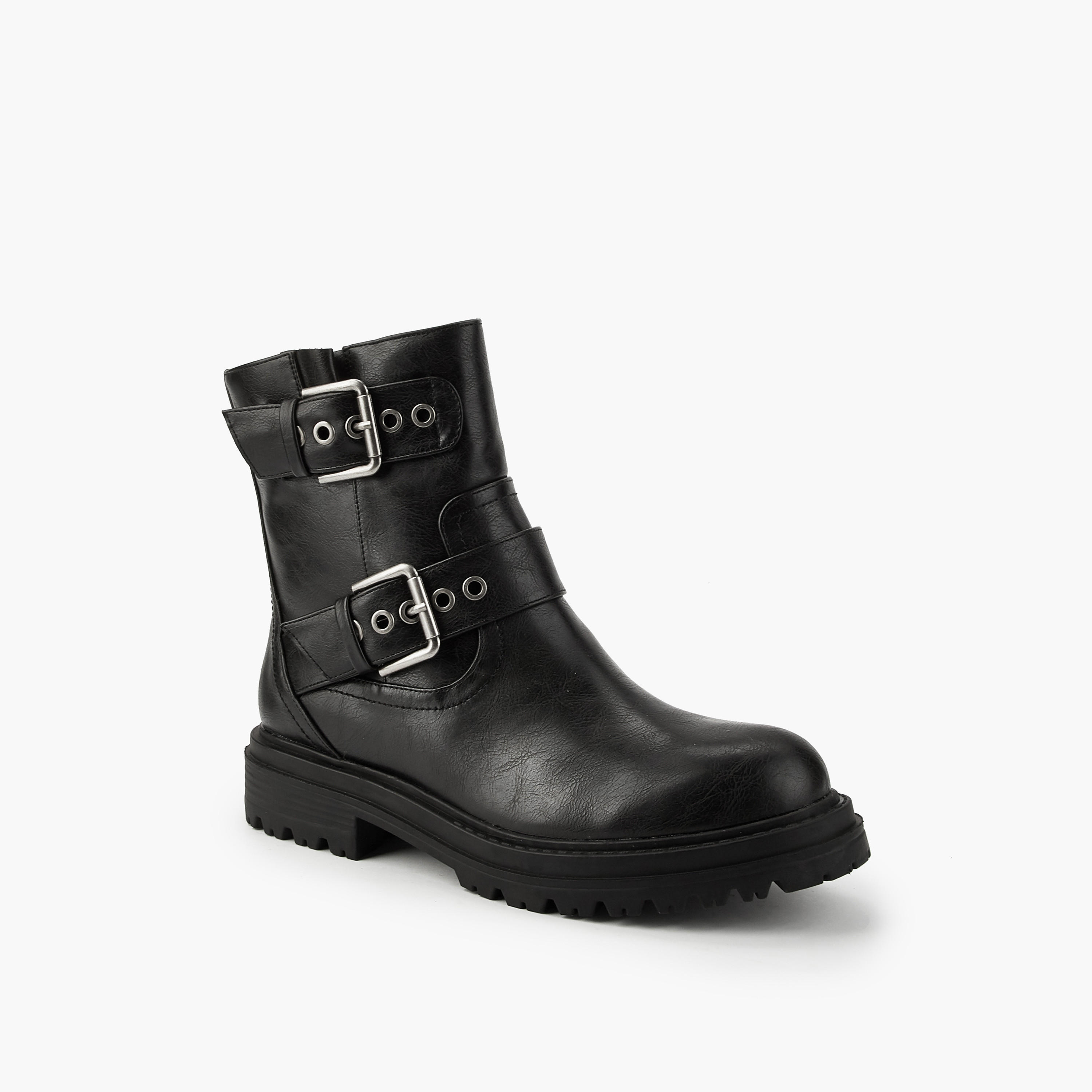 Flora Bella Women's Buckle Accent Ankle Boots-women-shoes-boots-image-3