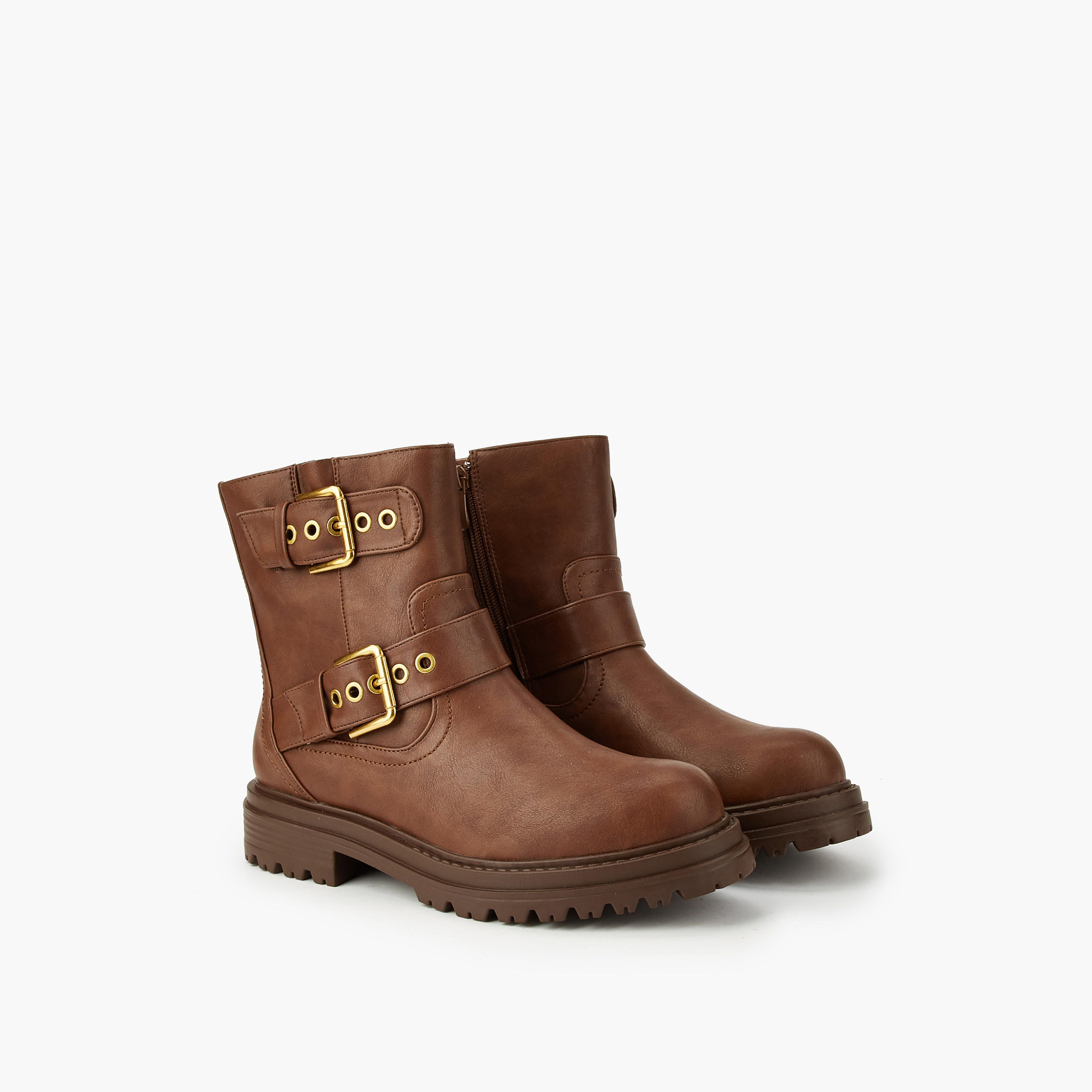 Flora Bella Women's Buckle Accent Ankle Boots-women-shoes-boots-image-1