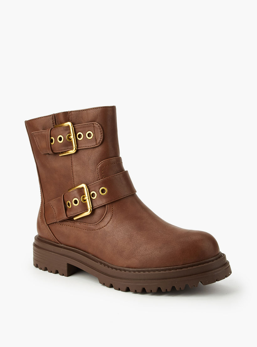 Flora Bella Women's Buckle Accent Ankle Boots-women-shoes-boots-image-3
