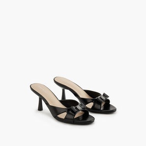 Flora Bella Embellished Bow Slip-On Sandals with Flared Heel-women-shoes-sandals-image-1