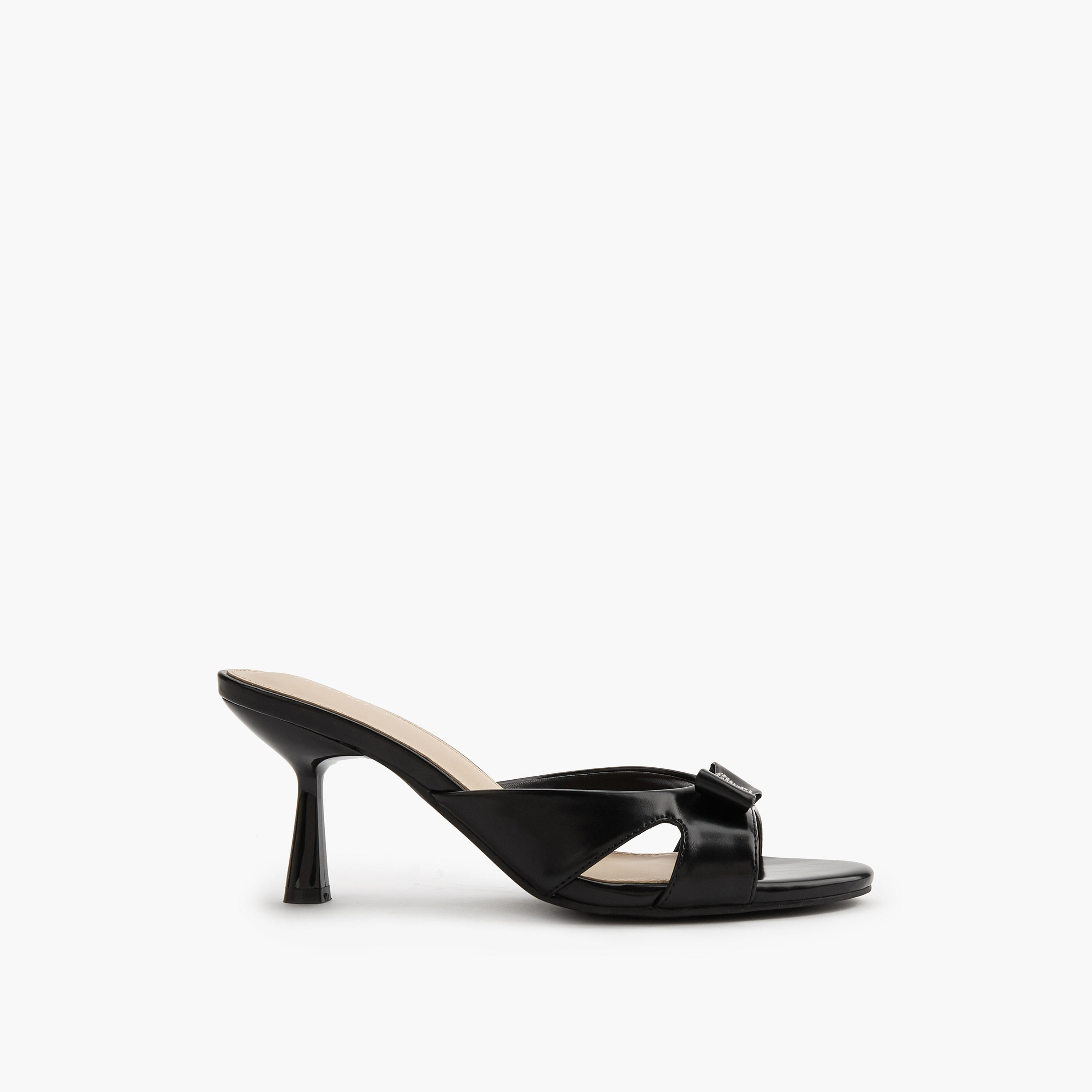 Flora Bella Embellished Bow Slip-On Sandals with Flared Heel-women-shoes-sandals-heeled-image-2