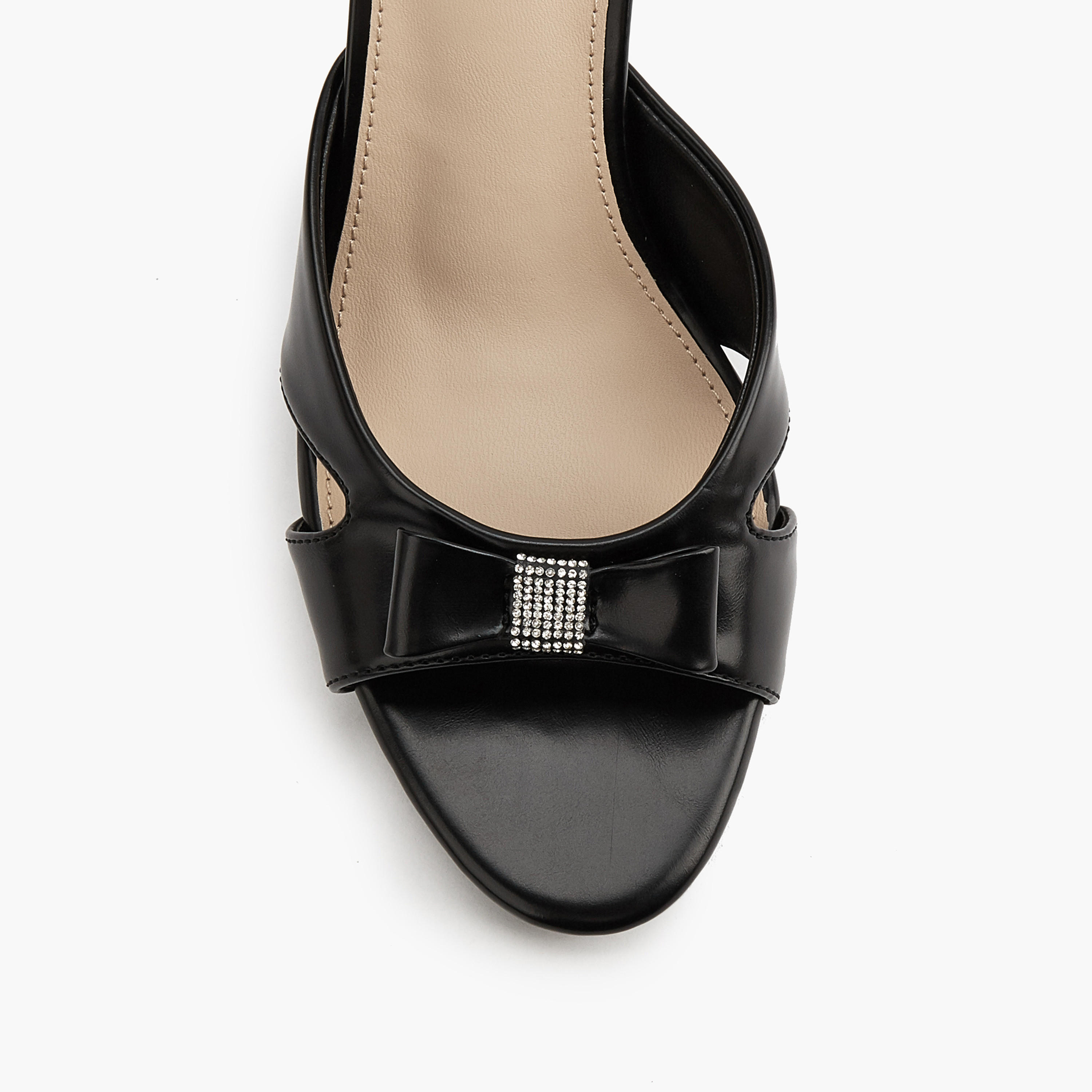 Flora Bella Embellished Bow Slip-On Sandals with Flared Heel-women-shoes-sandals-heeled-image-5
