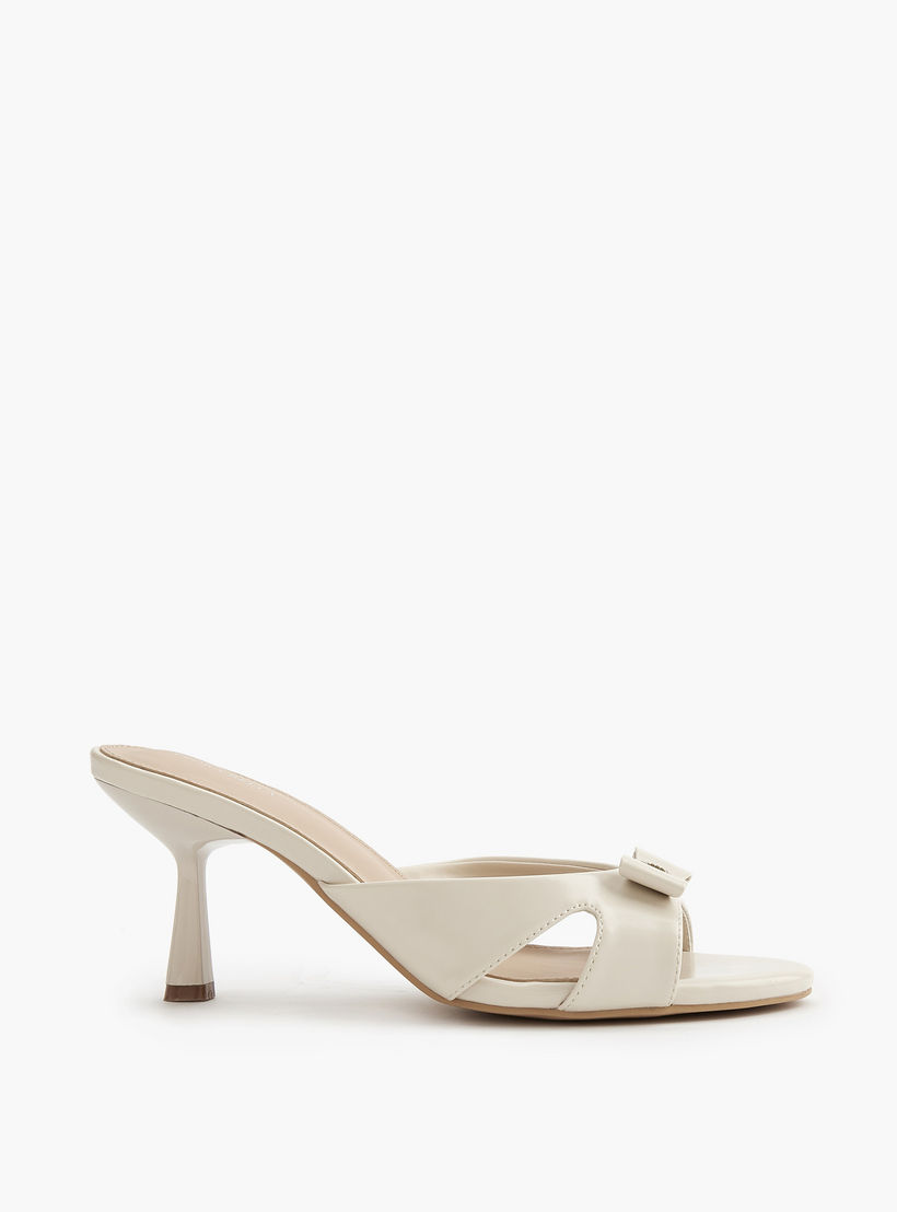 Flora Bella Embellished Bow Slip-On Sandals with Flared Heel-women-shoes-sandals-heeled-image-2