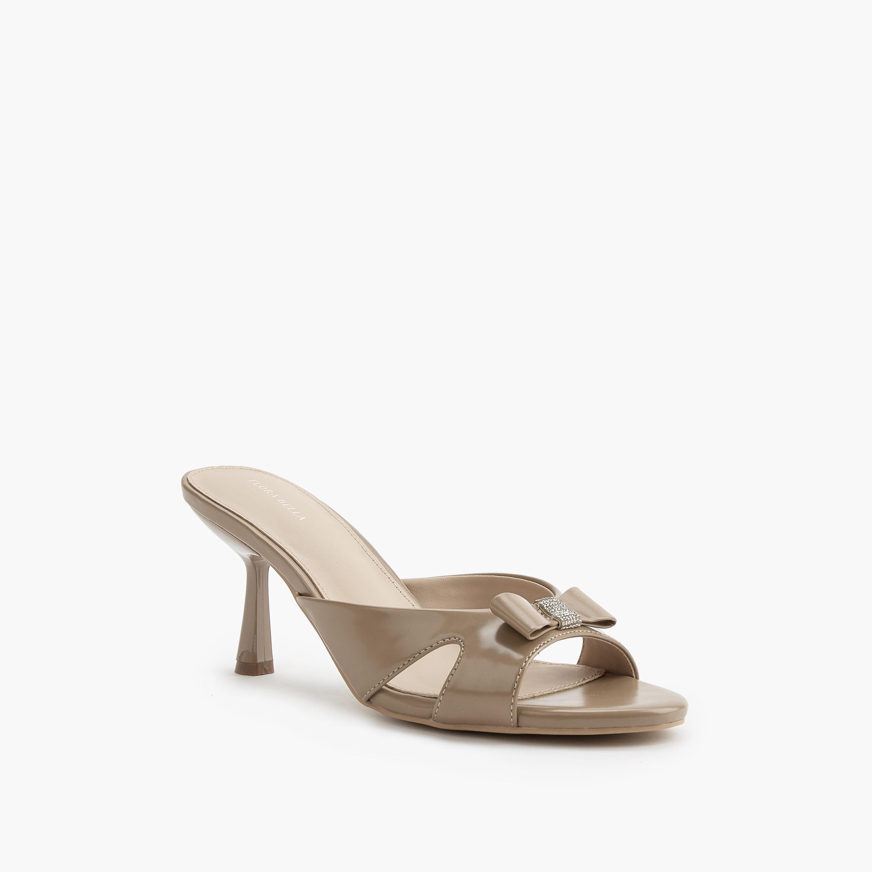 Flora Bella Embellished Bow Slip-On Sandals with Flared Heel-women-shoes-sandals-heeled-image-3