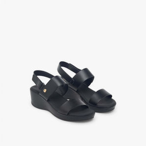 Paprika Solid Wedge Heel Comfort Sandals with Hook and Loop Closure-women-shoes-sandals-image-1