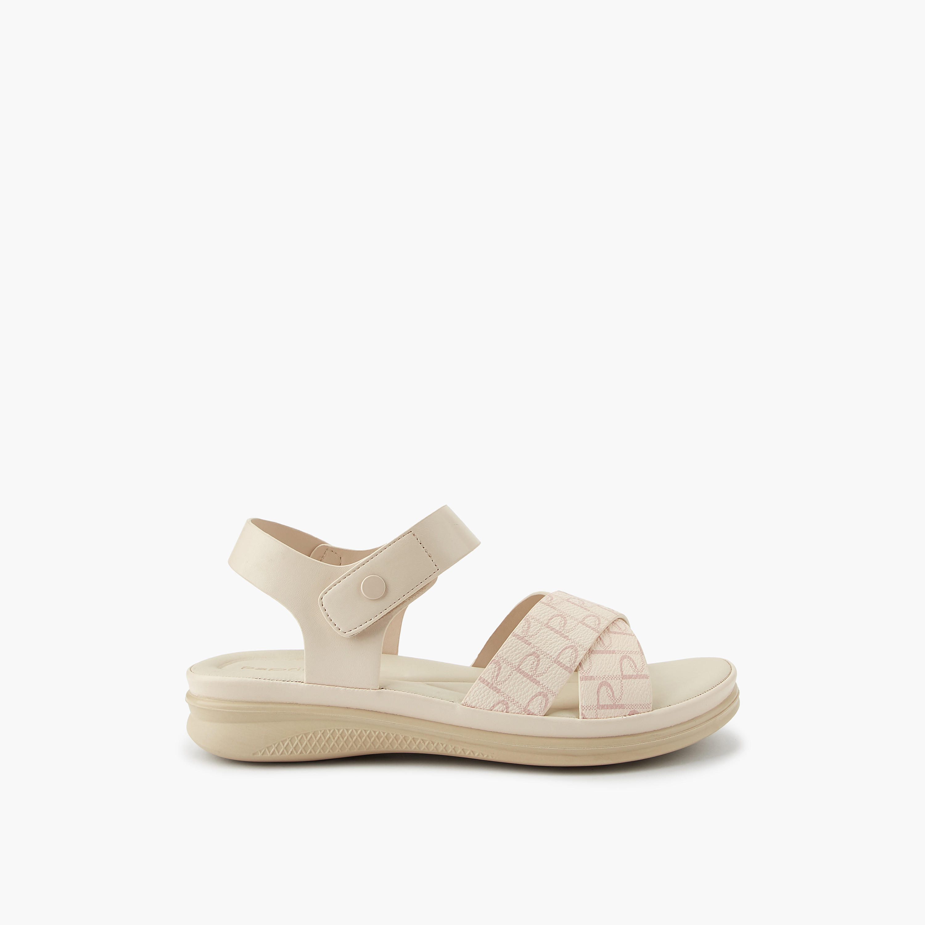صندل بحزام متقاطع وطبعات مونوجرام للنساء من بابريكا-women-shoes-sandals-heeled-image-2