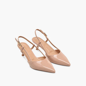 Celeste Women's Pointed Toe Slingback Shoes with Kitten Heels and Buckle Closure-women-image-1