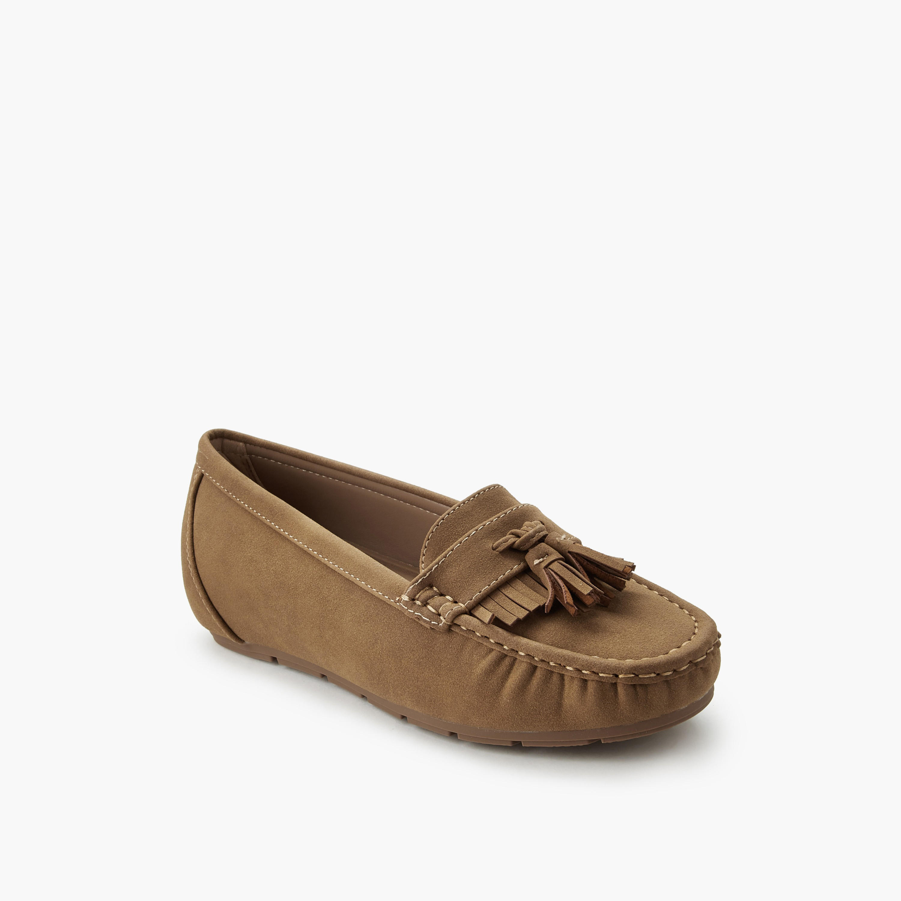حذاء لوفر شمواه بتفاصيل شرابة للنساء من لو كونفورت-women-shoes-loafersandmoccasins-image-2