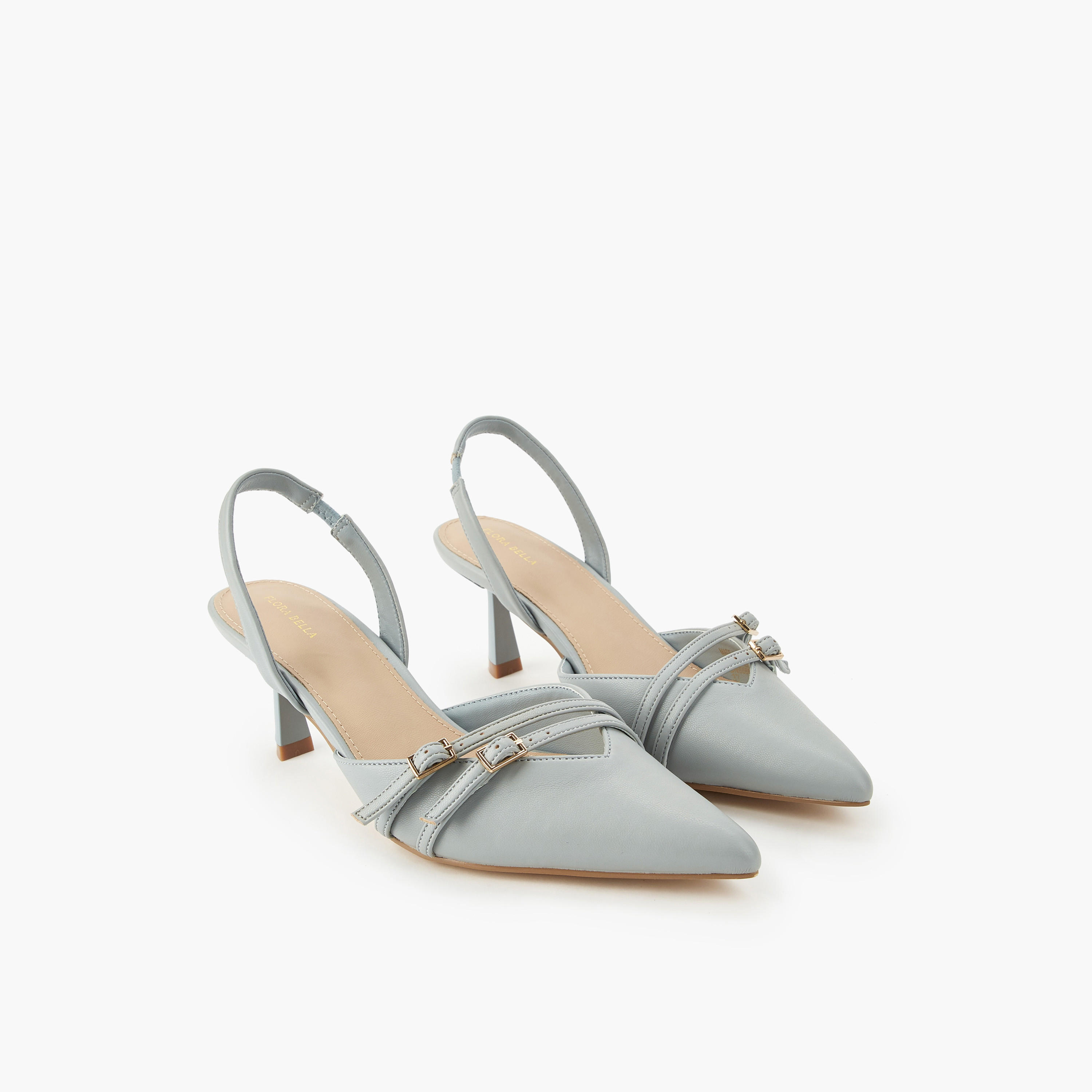حذاء بحزام خلفي وإبزيم للنساء من فلورا بيلا-women-shoes-heels-image-1