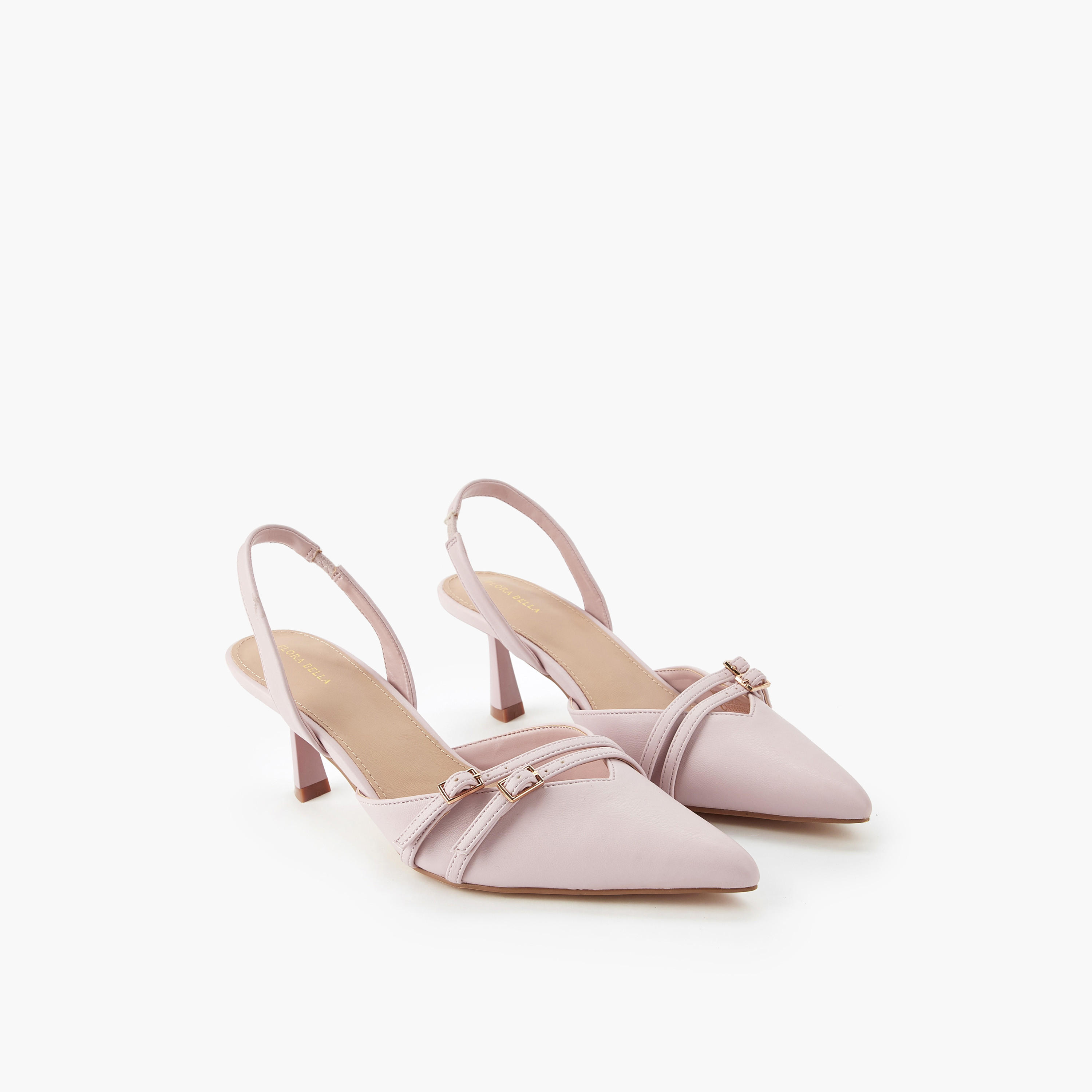 حذاء بحزام خلفي وإبزيم للنساء من فلورا بيلا-women-shoes-heels-image-1