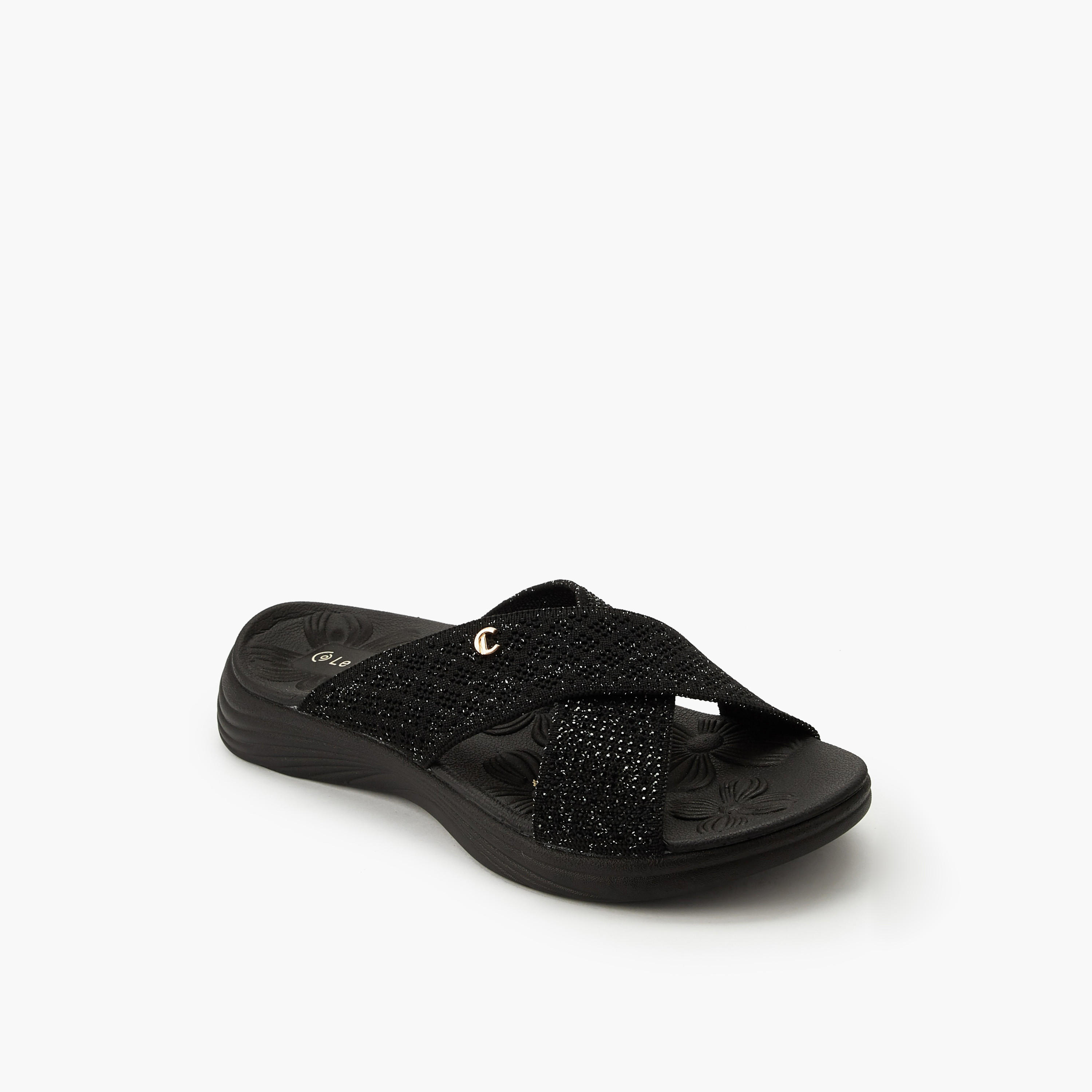 صندل سهل الارتداء بزينة لامعة للنساء من لو كونفورت-women-shoes-sandals-flats-image-2