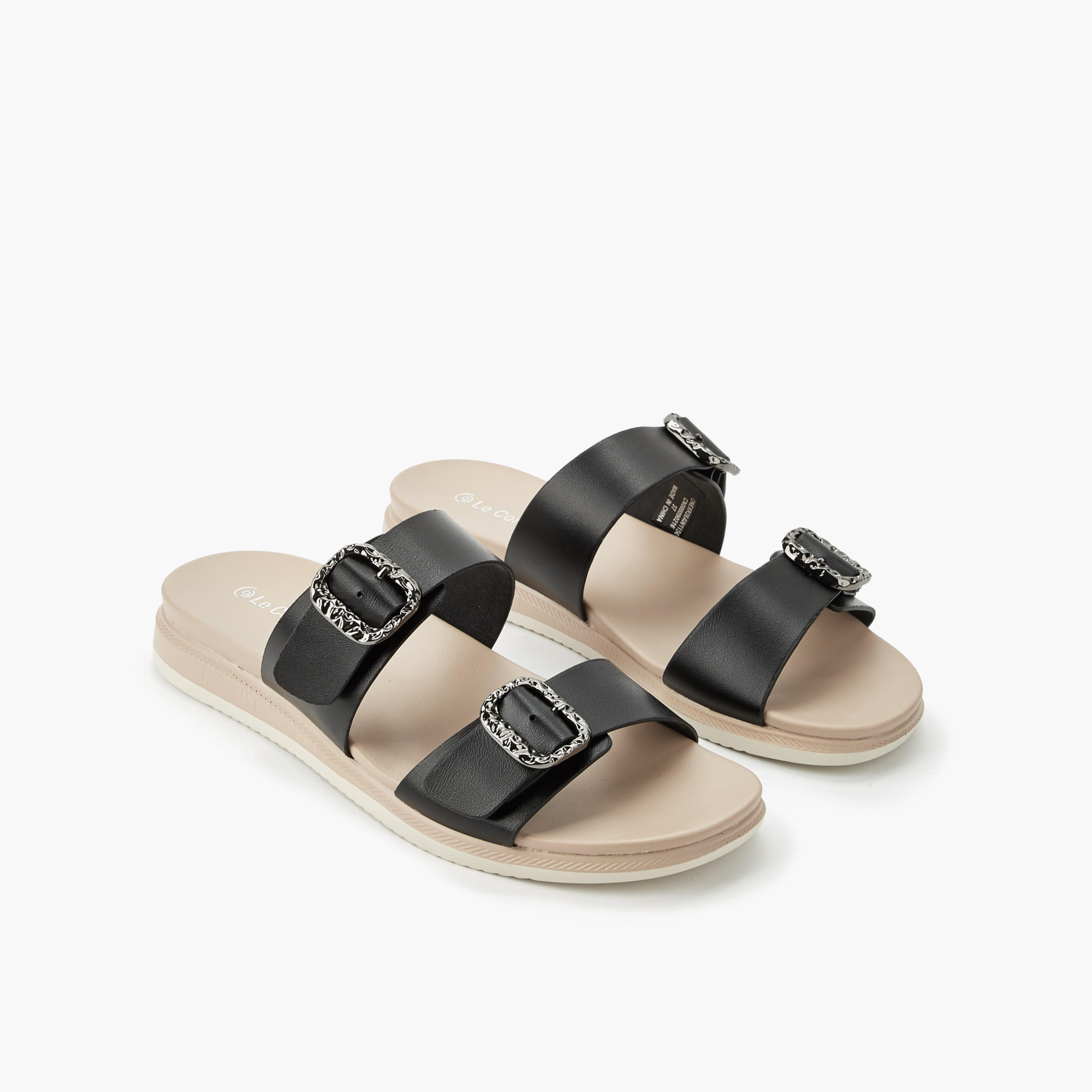Le Confort Women Metallic Accent Sandals-women-shoes-flats-sandals-image-1