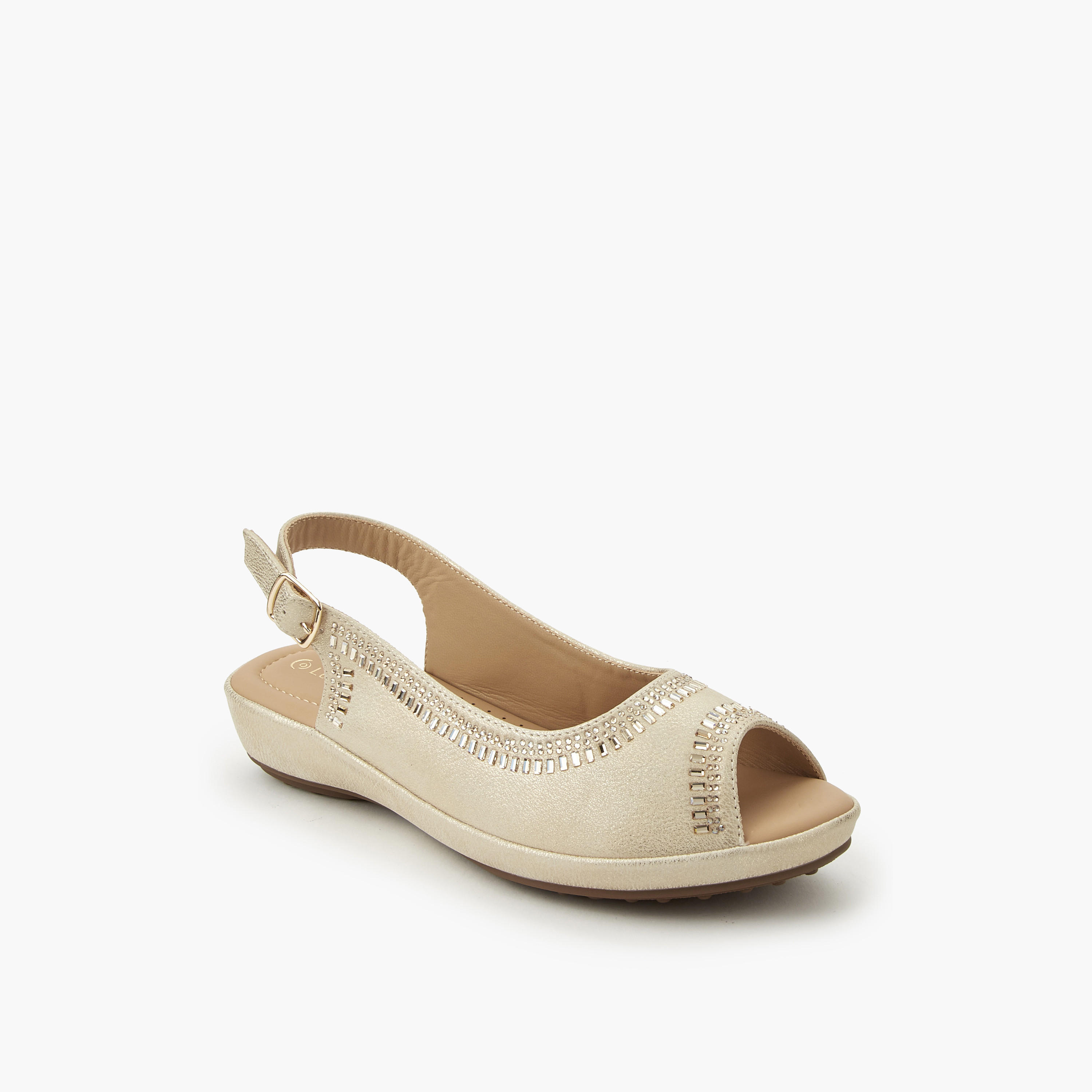 Le Confort Women Embellished Peep Toe Sandals-women-shoes-flats-sandals-image-2