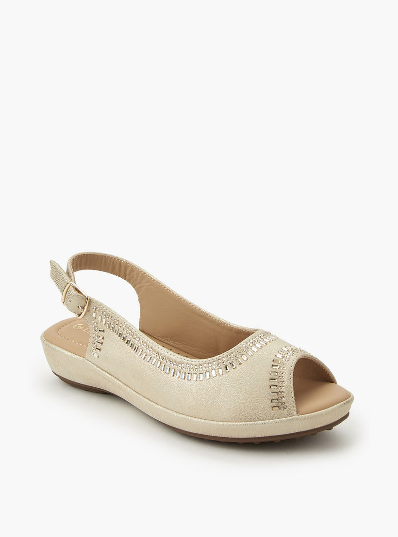 Le Confort Women Embellished Peep Toe Sandals-women-shoes-flats-sandals-image-2