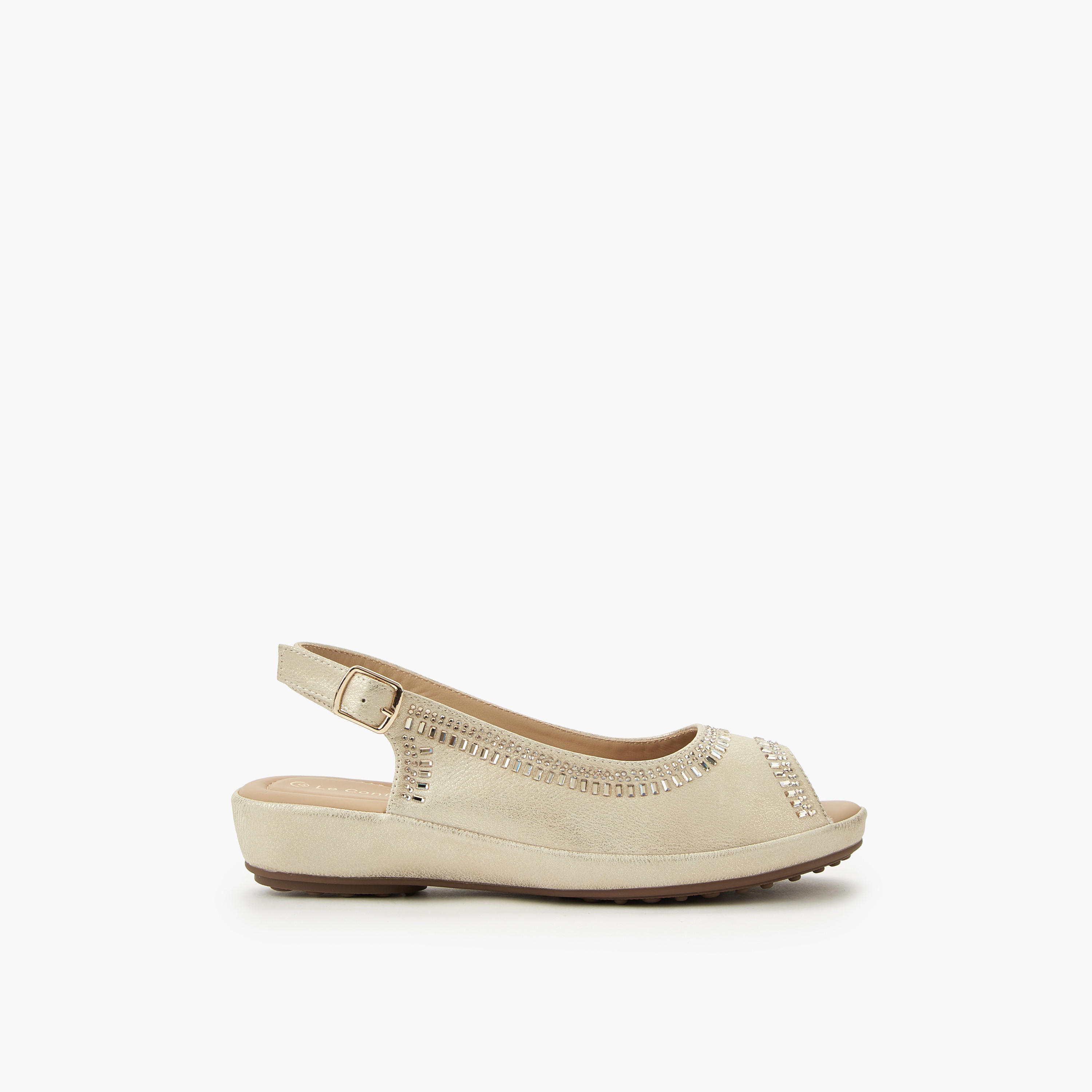 Le Confort Women Embellished Peep Toe Sandals-women-shoes-flats-sandals-image-3