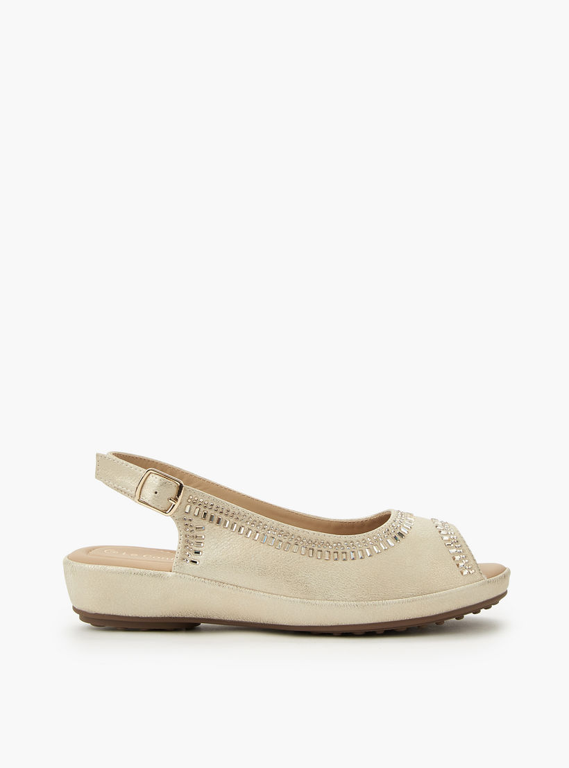 Le Confort Women Embellished Peep Toe Sandals-women-shoes-flats-sandals-image-3