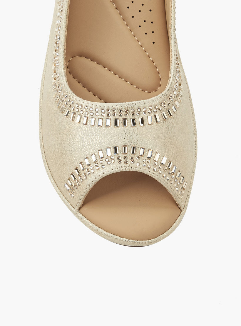 Le Confort Women Embellished Peep Toe Sandals-women-shoes-flats-sandals-image-4