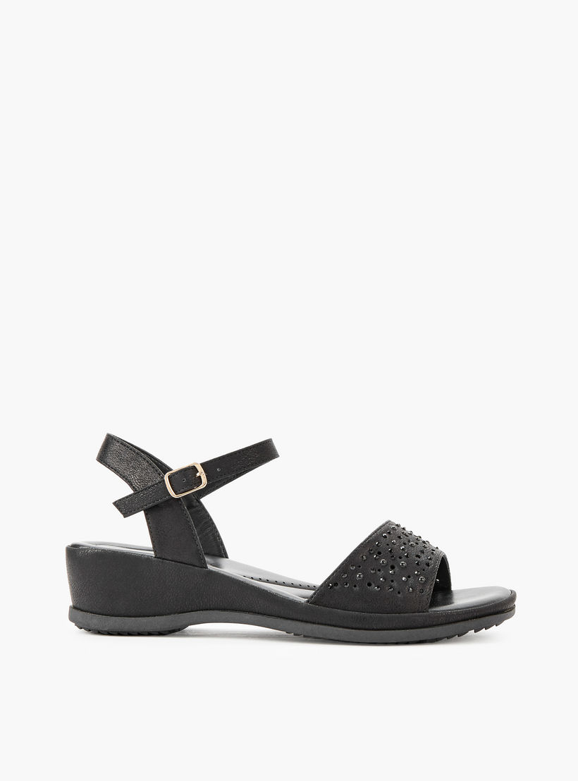 Le Confort Women Embellished Wedge Heel Sandals-women-shoes-sandals-heeled-image-3