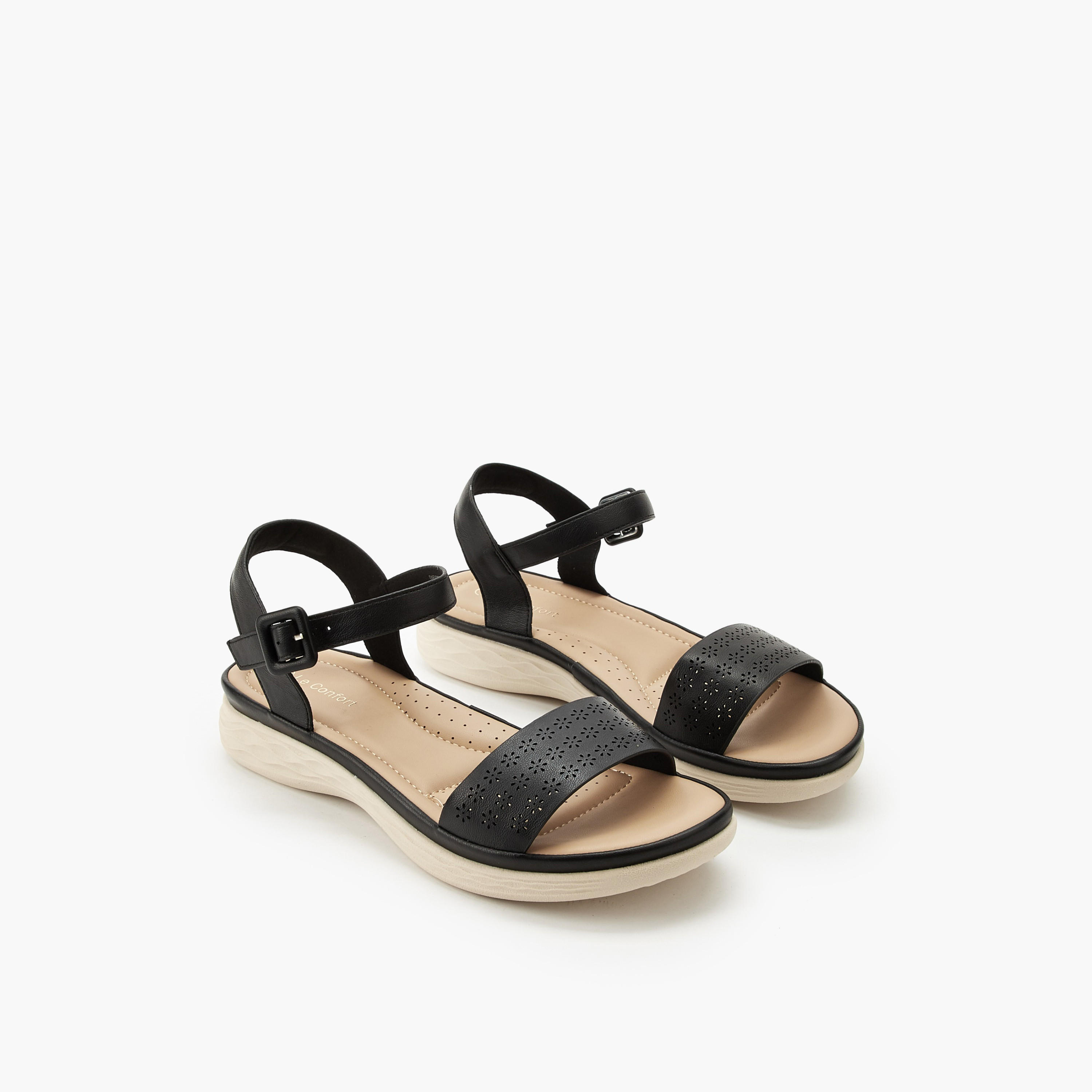صندل بتفاصيل مثقبة للنساء من لو كونفورت-women-shoes-flats-sandals-image-1