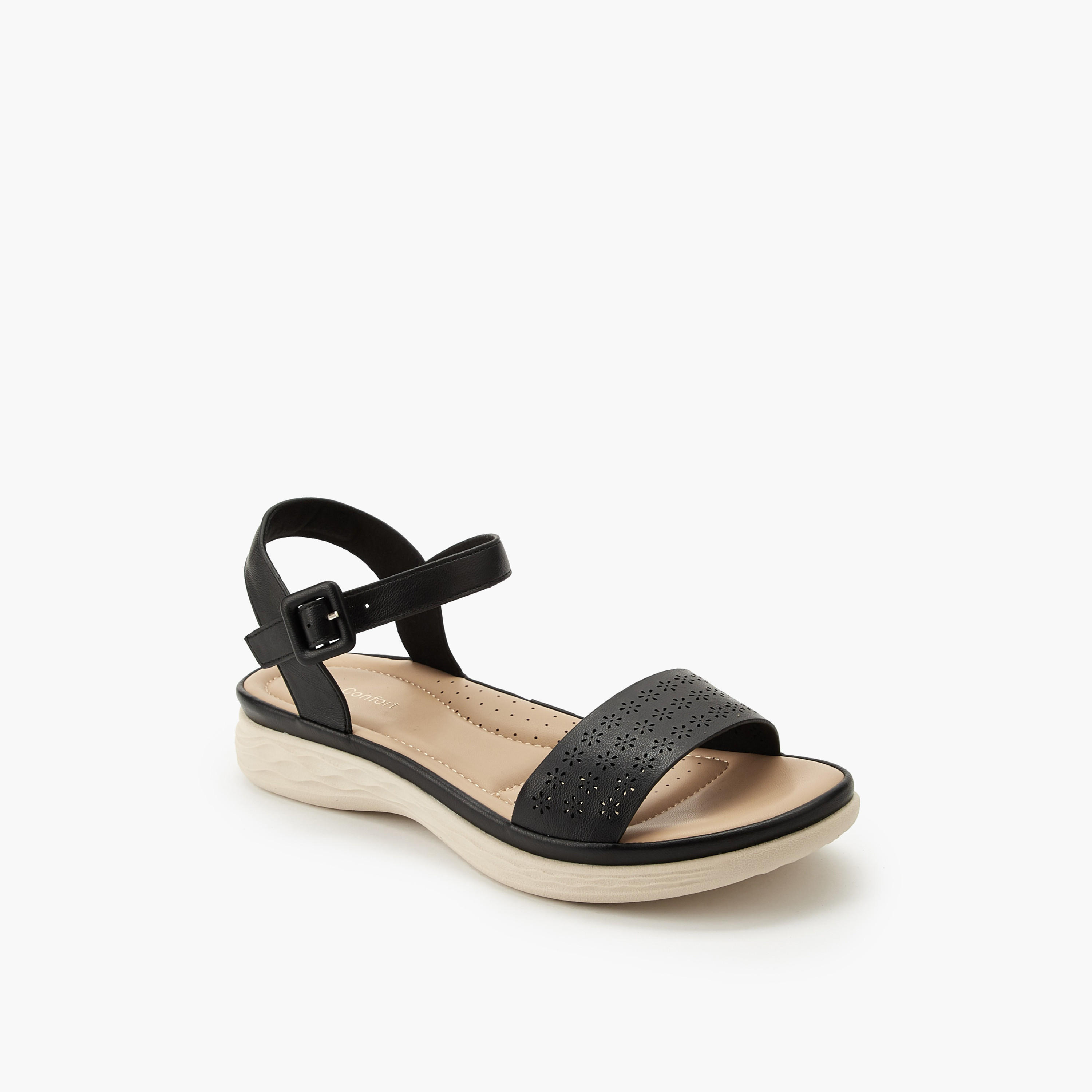 صندل بتفاصيل مثقبة للنساء من لو كونفورت-women-shoes-flats-sandals-image-2