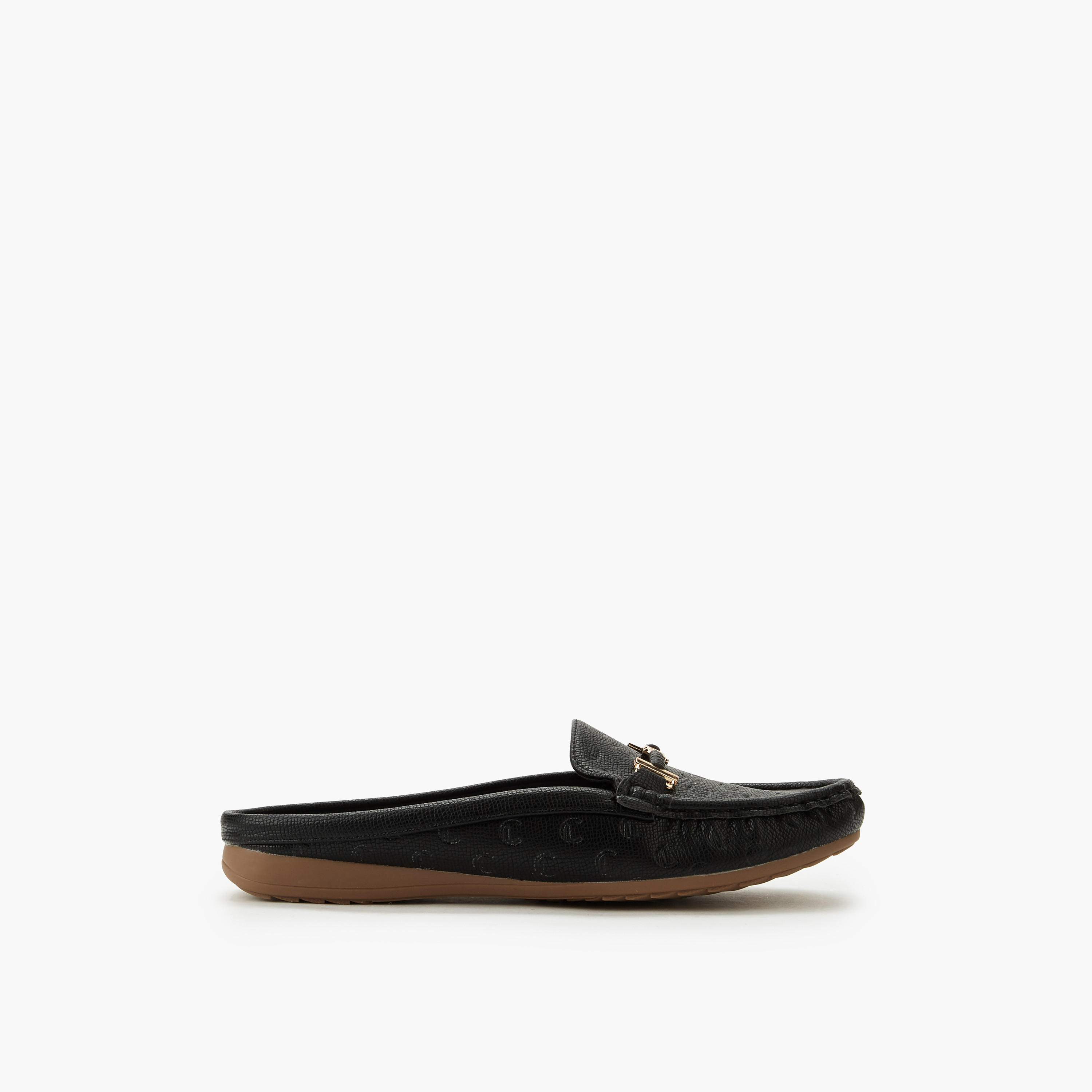 حذاء ميول بنقوش مونوجرام للنساء من لو كونفورت-women-shoes-flats-mules-image-5